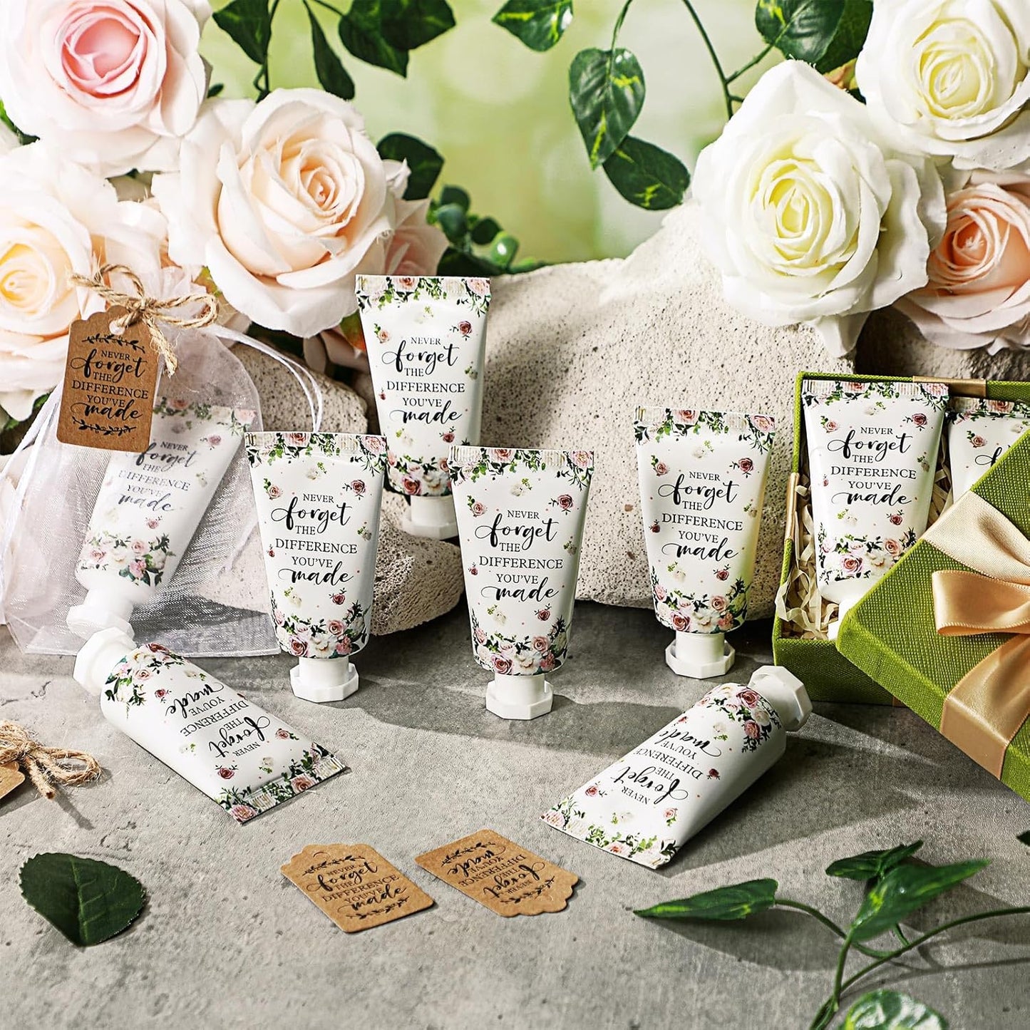 48 Sets Hand Mini Lotion Bulk Employee Appreciation Gifts Travel Size Hand Cream Bulk Inspirational Thank You Team Gifts for Birthday Christmas Teachers Coworkers Office Staff(Elegant)