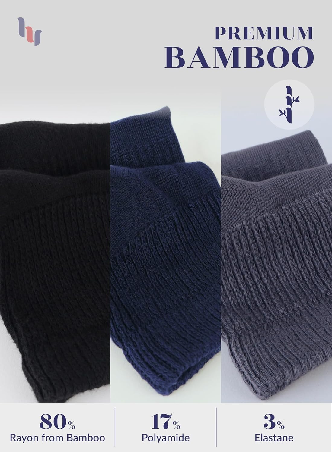 Hugh Ugoli Women's Cotton Diabetic Ankle Socks, Wide, Loose, Stretchy, Seamless Toe, Non Binding Top Semi Cushion, 3-6 Pairs