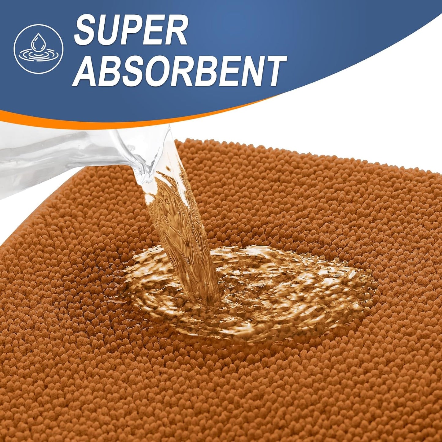 OLANLY Thick Memory Foam Bath Mat Rug 24x16, Extra Soft Absorbent Bathroom Rug, Quick Dry Bath Mats, Non-Slip, Machine Washable Carpet for Bathroom, Tub and Shower, Home Decor Accessories, Ochre