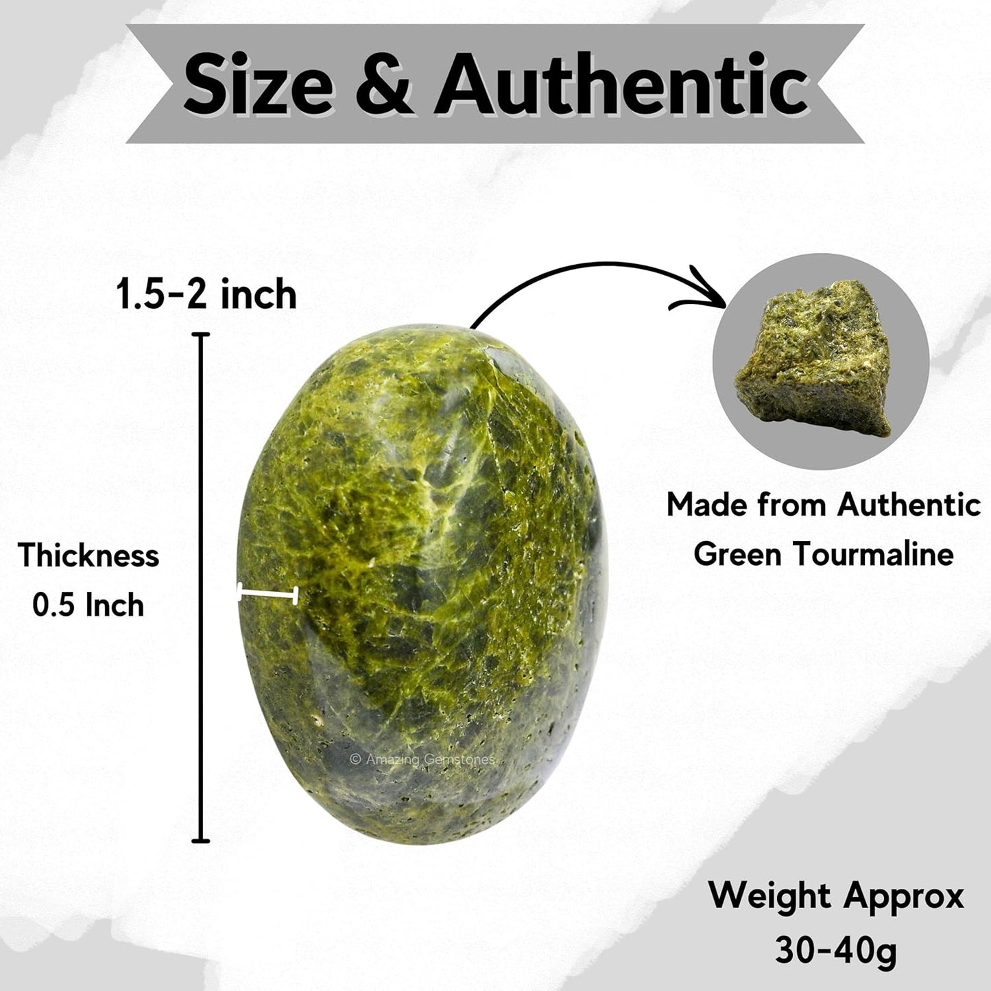 Amazing Gemstone Green Tourmaline in Matrix Crystals and Healing Stones - Large Palm Stone Crystals Piedra - Crystal for Good Luck,Positivity,Meditation - Unique Stocking Stuffers and Birthday Gifts