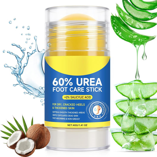 Urea Foot Cream with Salicylic Acid – Heel Stick for Cracked Feet, Repairs Dry Rough Heels Fast, Intensive Moisturizer for Dead Skin, Hydrating Heel Balm with Urea for Smooth -Looking Feet