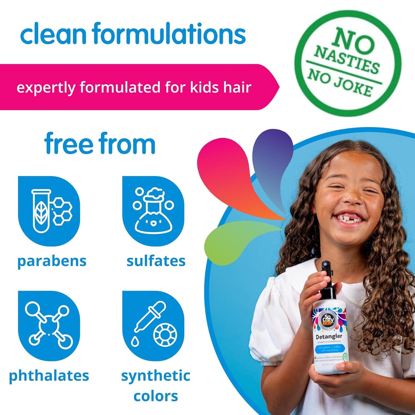 So Cozy Detangler & Leave In Conditioner Spray - Hair Detangler Spray for Kids - Paraben-Free Leave In Hair Conditioner & Detangling Spray for Frizzy Hair (8 fl oz)