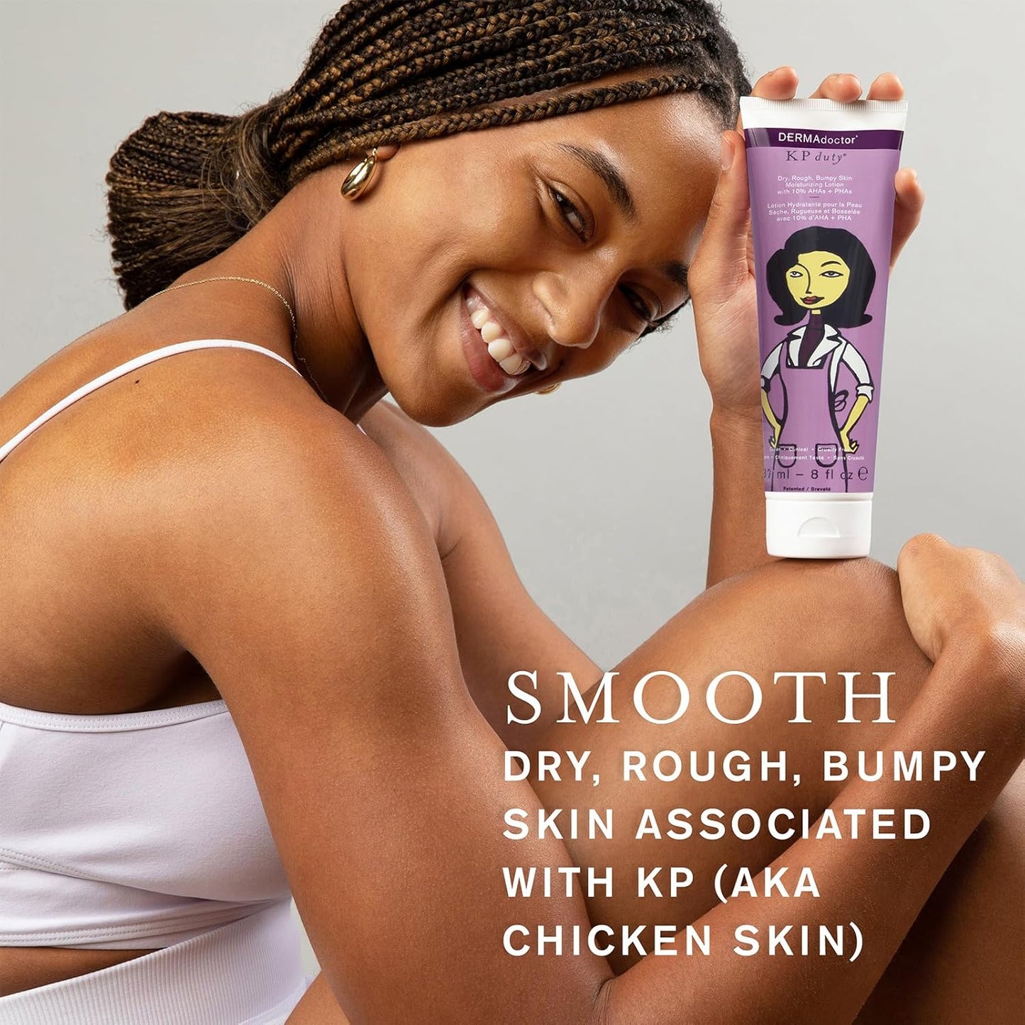 DERMAdoctor: KP Duty Moisturizing Lotion | Dermatologist Formulated Body Cream for Keratosis Pilaris | Smooth Dry, Rough, Bumpy, Chicken Skin | Hydrates & Softens | 10% AHAs + PHAs | (8 oz)