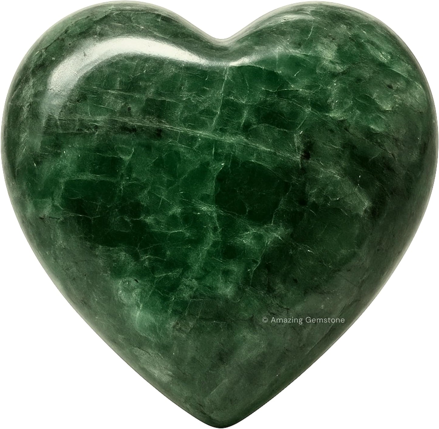 Chrome Diopside Crystal Heart Palm Stone - Pocket Massage Worry Stone for Natural Body Chakra Balancing, Reiki Healing and Crystal Grid