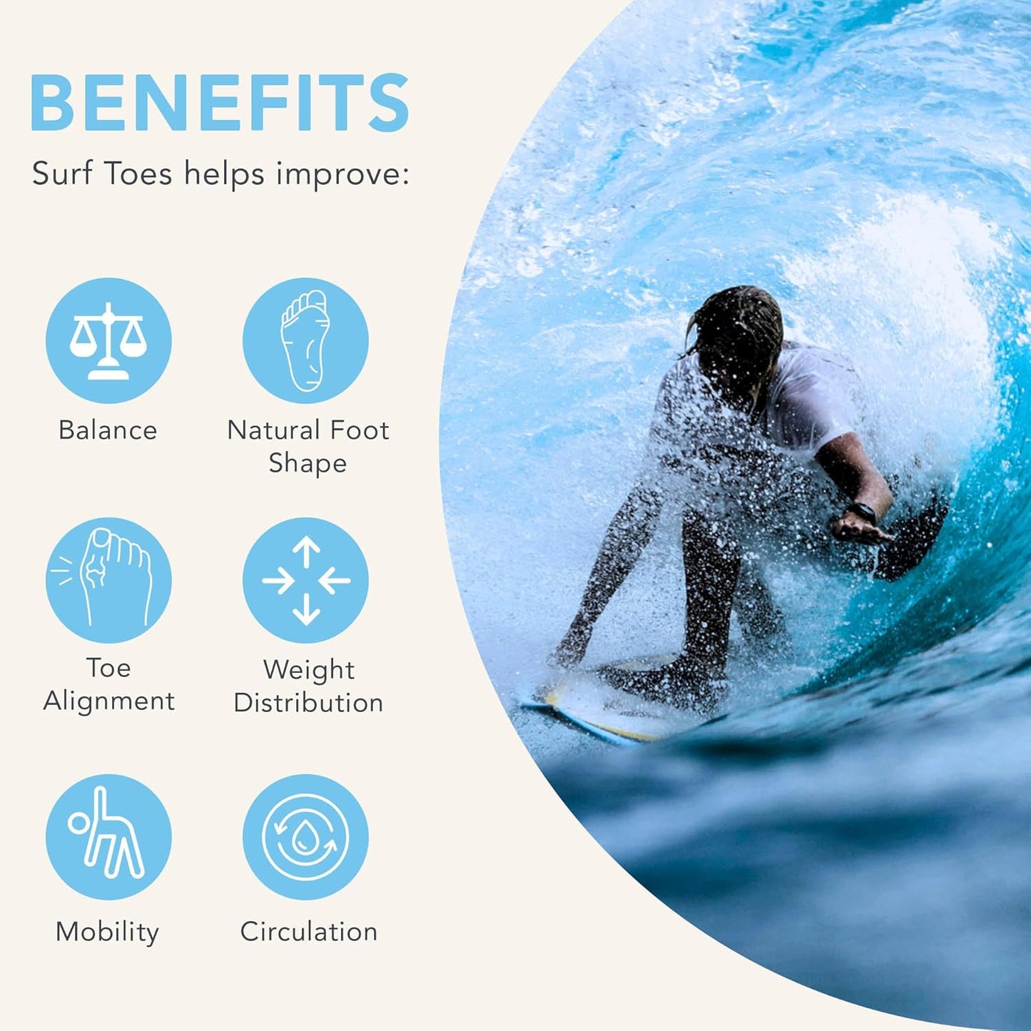 Toe Spacers - for Men and Women - Improve Balance and Align Toes to Their Natural Shape - Bunions, Hammer Toes, Enhanced Athletic Mobility - Toe Separators - Black