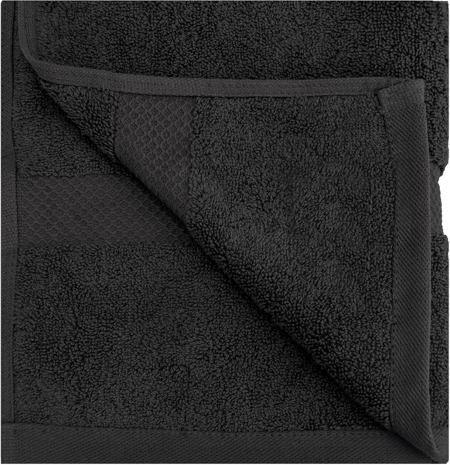Bath Sheet 30 x 60 Pack of 4 | 450 GSM Quick Dry and Highly Absorbent | 100% Cotton Terry Towels for Bathroom - Perfect for Shower - Pool and Spa - Luxury Soft Towels - Charcoal Grey