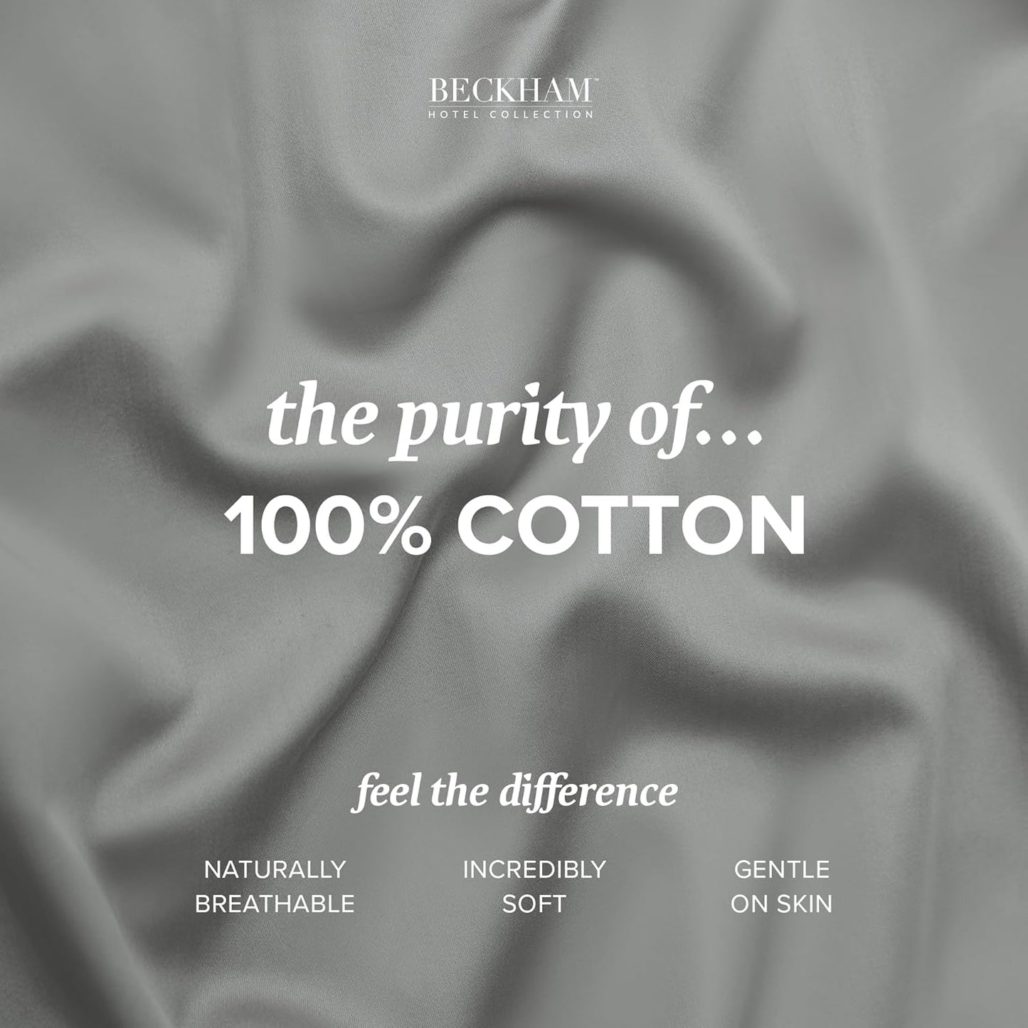 Beckham Hotel Collection Bed Pillowcases King Size Set of 2, 500TC 100% Cotton, Luxury Sateen Bedding, Open End, Breathable, Moisture-Wicking, Dark Gray