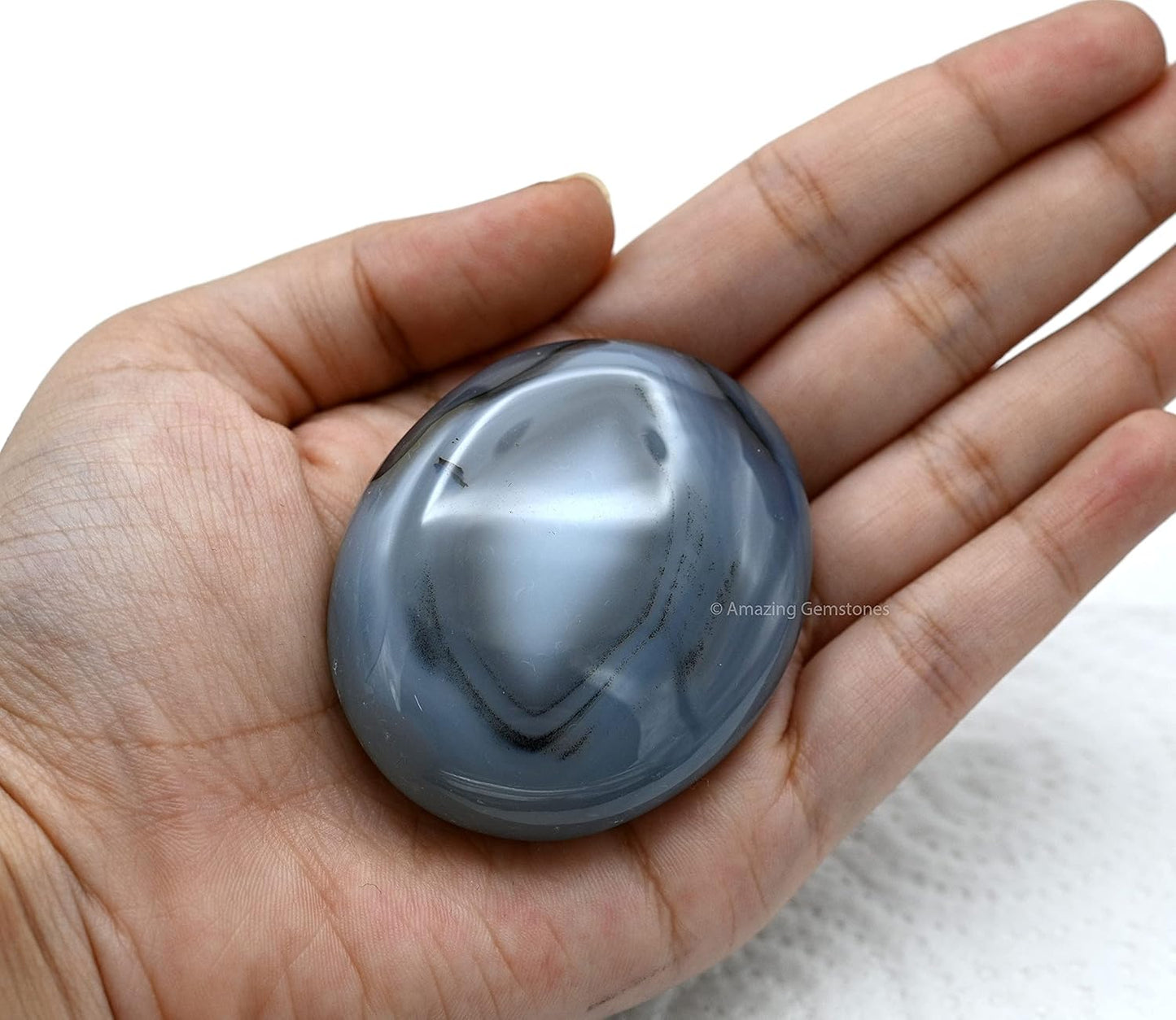 Amazing Gemstone Dendrite Agate Crystals and Healing Stones - Large Palm Stone Crystals Piedra - Crystal for Good Luck, Positive Energy, Meditation - Unique Stocking Stuffers and Gifts for Women, Men