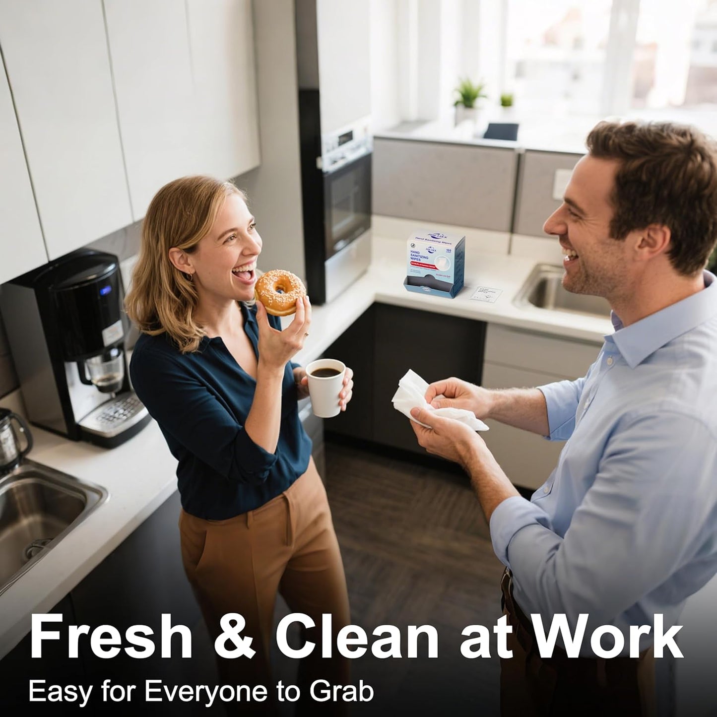 Premium Hand Sanitizing Wipes, 100 Count Non-Woven Wet Wipes Travel Size, Aloe Vera Scent, 70% Alcohol, Individually Wrapped, for Home, Office & Outdoor, Drawstring Bag Included