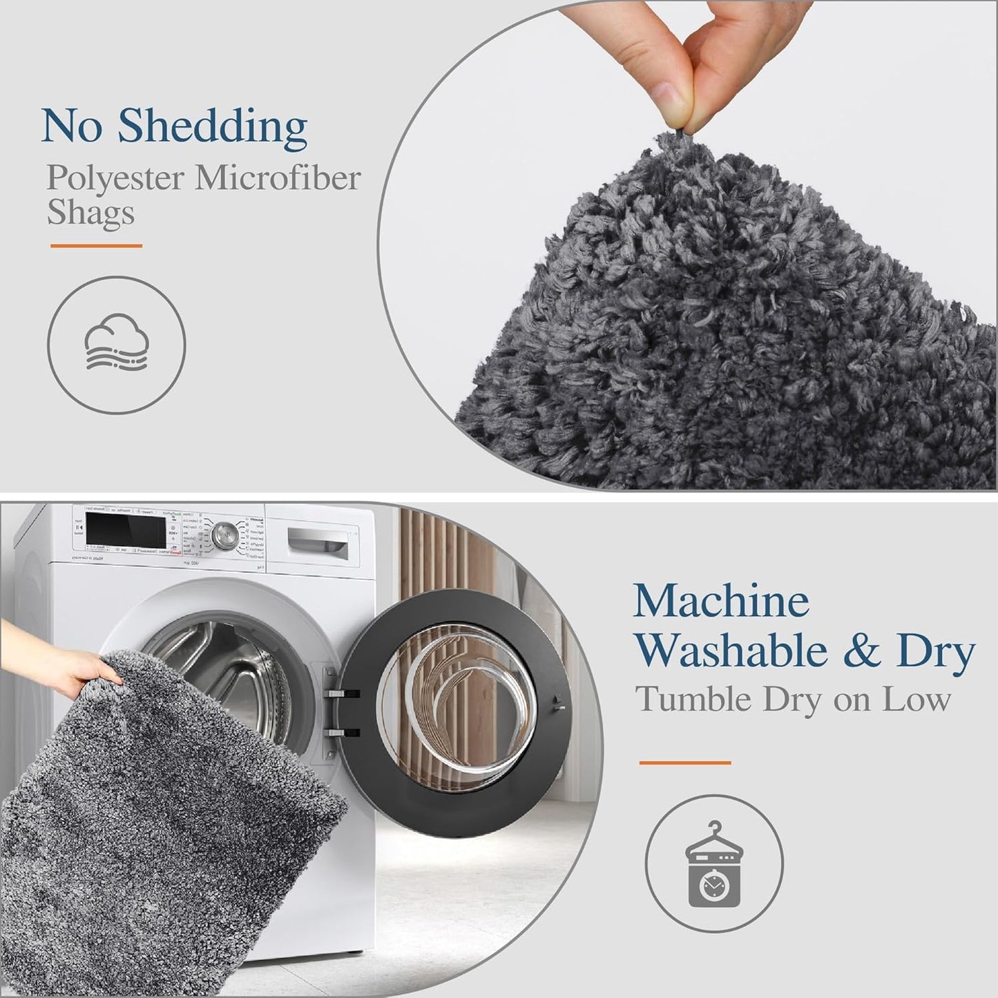 Walensee Large Bathroom Rug (24 x 72, Dark Grey) Extra Soft and Absorbent Shaggy Bath Mat Machine Washable Microfiber Non Slip Luxury Floor Mat
