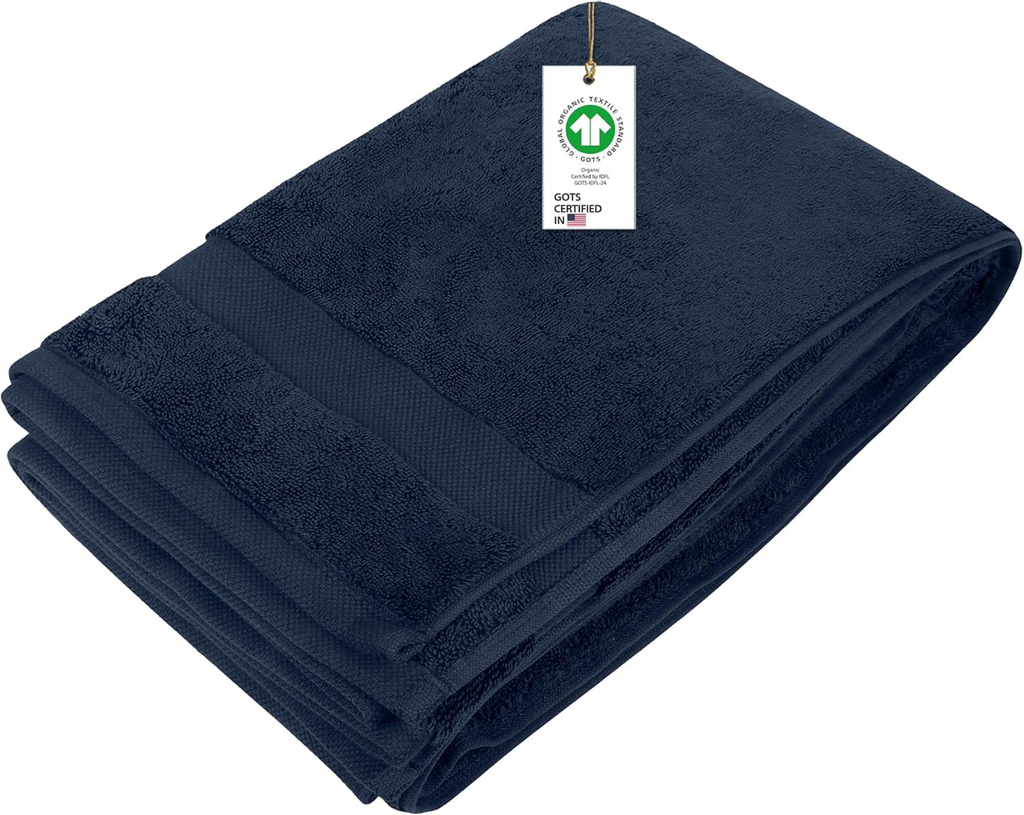 Delara 100% Organic Cotton Towels 650 GSM Plush Feather Touch Quick Dry Bath Sheet, GOTS Certified, Oeko-Tex Green Certified, Organic Cotton Bath Sheet, 36"X70"