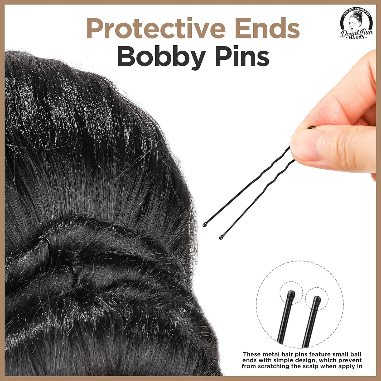 Teenitor Hair Donut, Hair Bun Maker, Black（Extra-large, Large, Medium and Small）