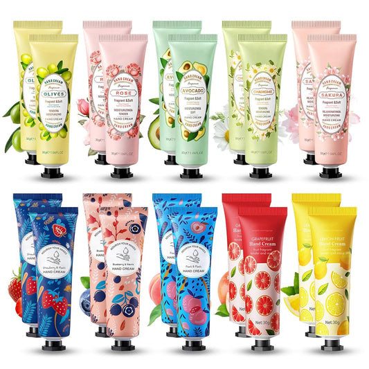 20 Pack Hand Cream Set,Moisturizing Mini Hand Lotion,Travel Size Hand Cream for Women,Bulk Hand Lotions for Dry Cracked Hands,Hydrating Moisturizer for Birthday Gifts and Christmas Gifts