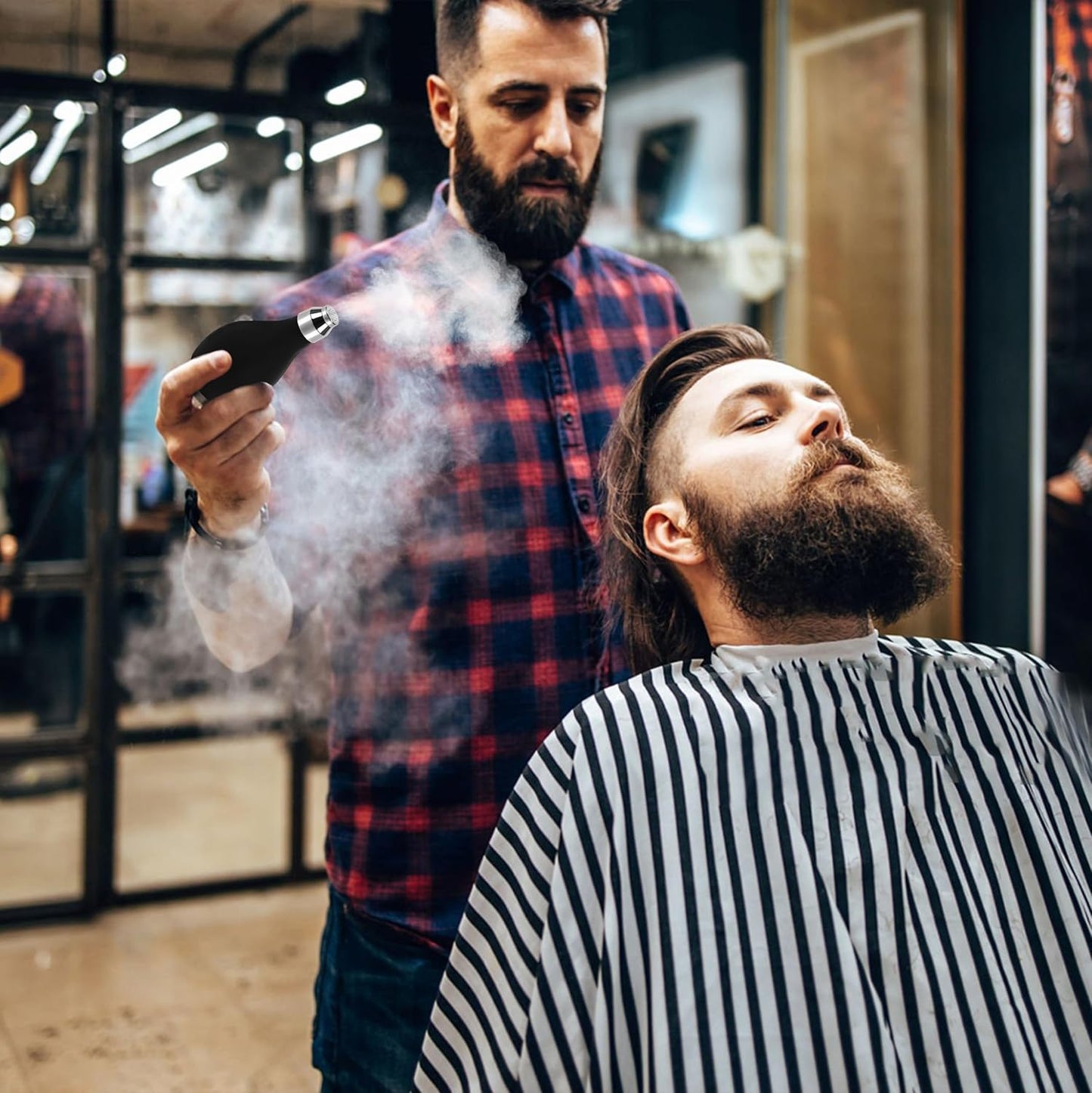 Powder Barber Spray Bottle, Empty Dispenser Blower, 3.38oz/100ml Refillable Hair Fiber Applicator Use Dry Shampoo, Gently Release Cornstarch Onto Neck Area, Make Client Comfortable After Hair Cut