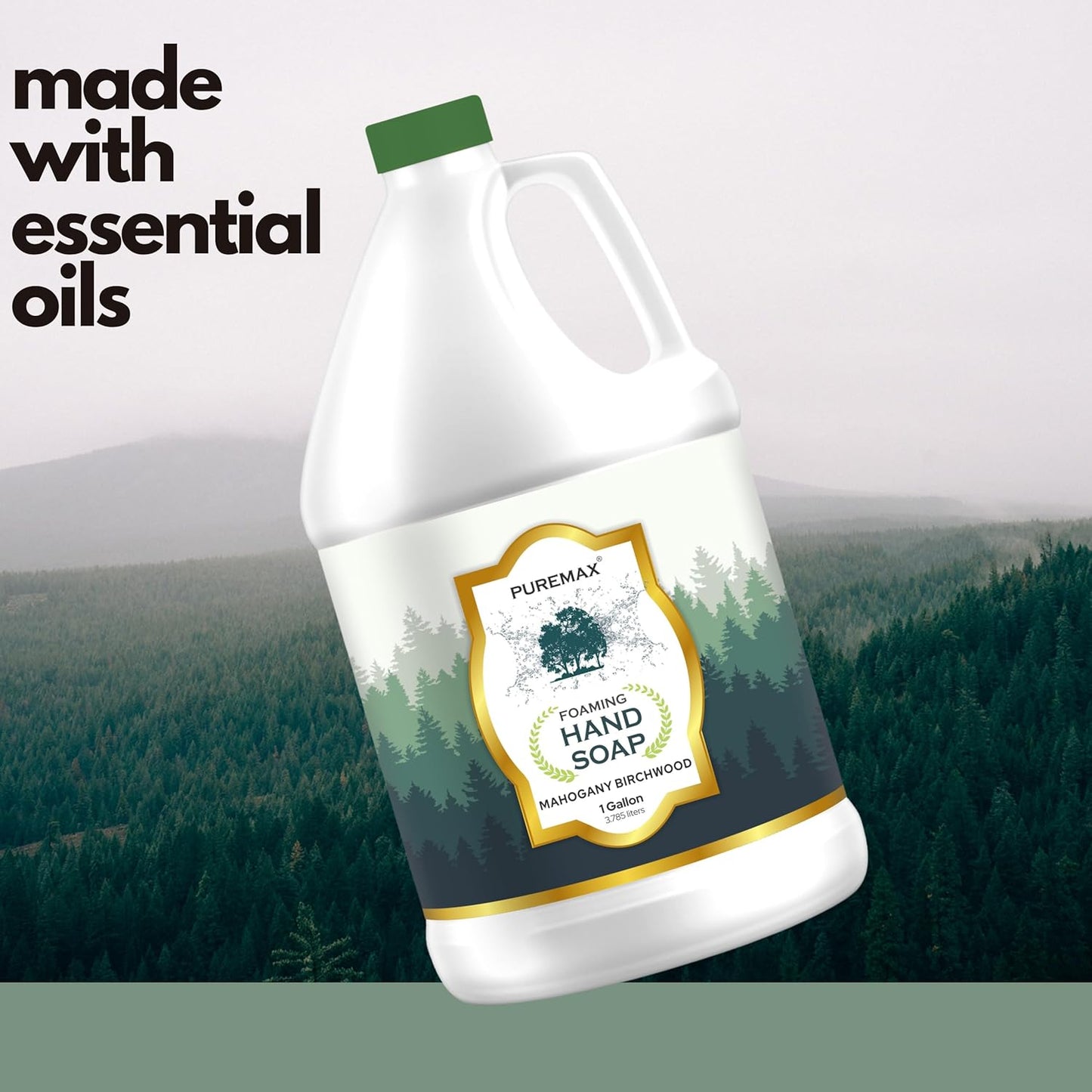 Foaming Hand Soap Refills | Mahogany Birchwood | Gentle, Moisturizing | All-Natural | Made in USA | 128 Fl Oz (1 Gallon) |