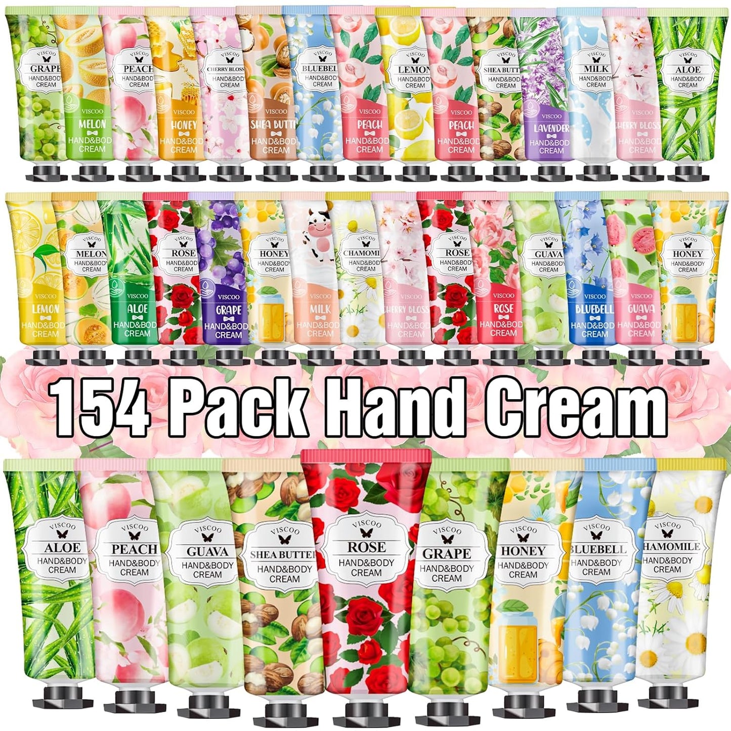 154 Pack Hand Cream Gifts Set for Women, Stocking Stuffers for Women Teengirls, Christmas Gifts, Bulk Gifts,Small Gifts,Mini Moisturizing Hand Lotion Travel Size in Bulk for Dry Cracked Hands