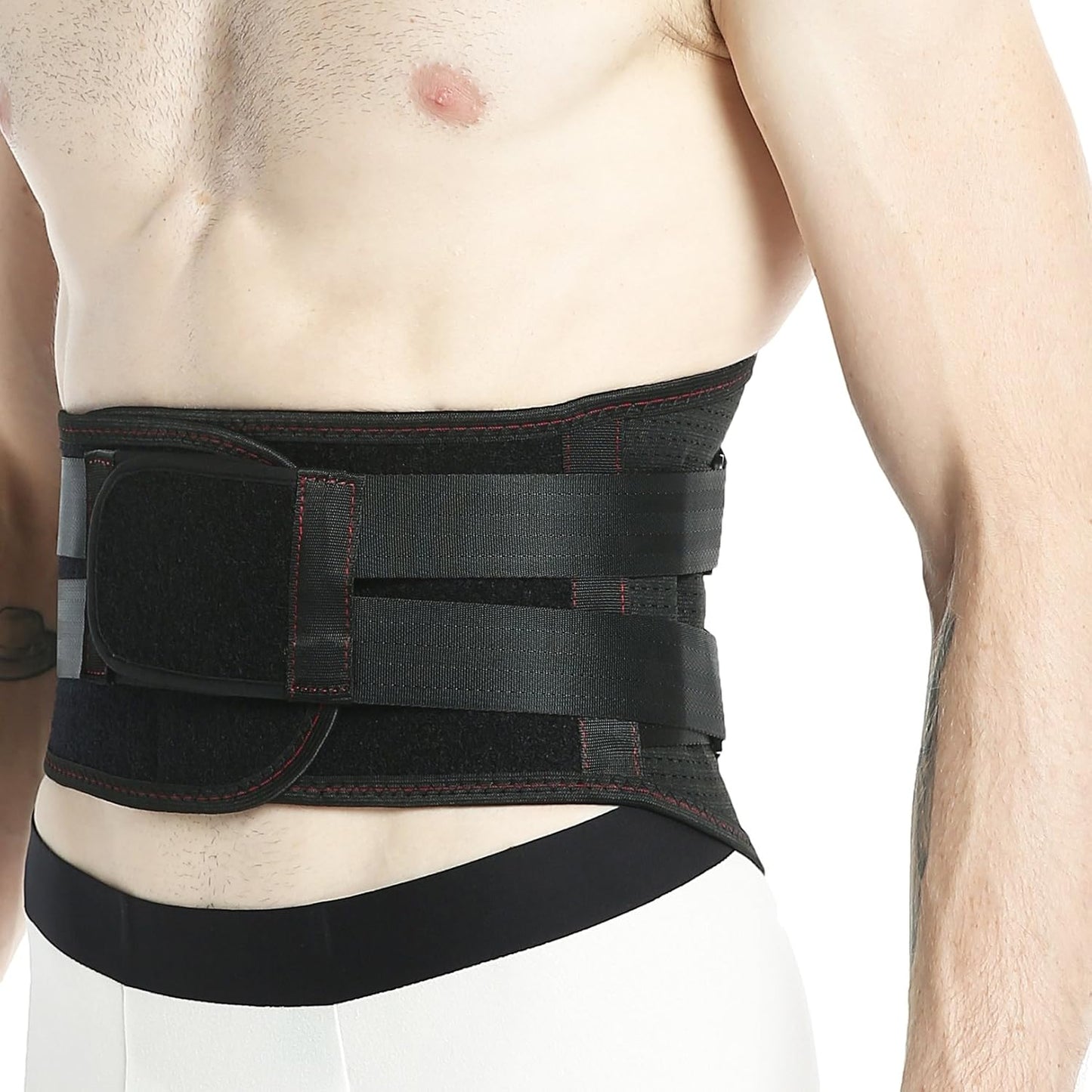 NeoTech Care Back Support Belt - Breathable & Adjustable Lower Back Brace - Double Pull Compression Straps (Black, Size M)