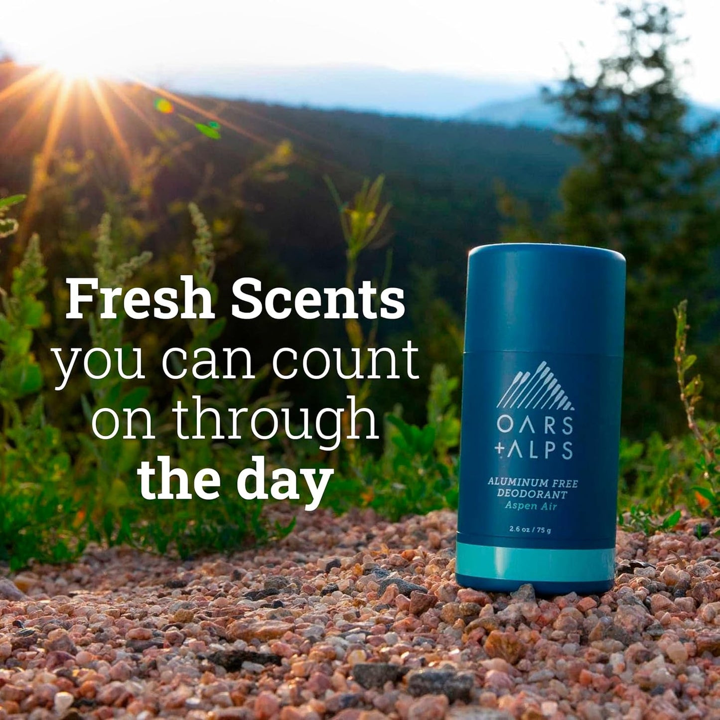 Oars + Alps Deodorant for Men & Women, Aluminum Free Deodorant for Men, Dermatologist Tested, Clean Ingredients, Non Toxic, Vegan, Long Lasting, Odor Protection, Aspen Air, 1pk, 2.6oz