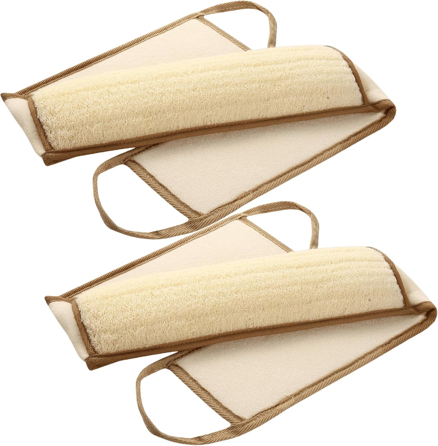 Exfoliating Natural Loofah Sponge Back Scrubber for Shower, Exfoliating Sponge for Shower, Bath Shower Scrubber for Men and Women, Luffa Scrubber to Clean Your Back Deeply Relax Your Body (2 Pack)