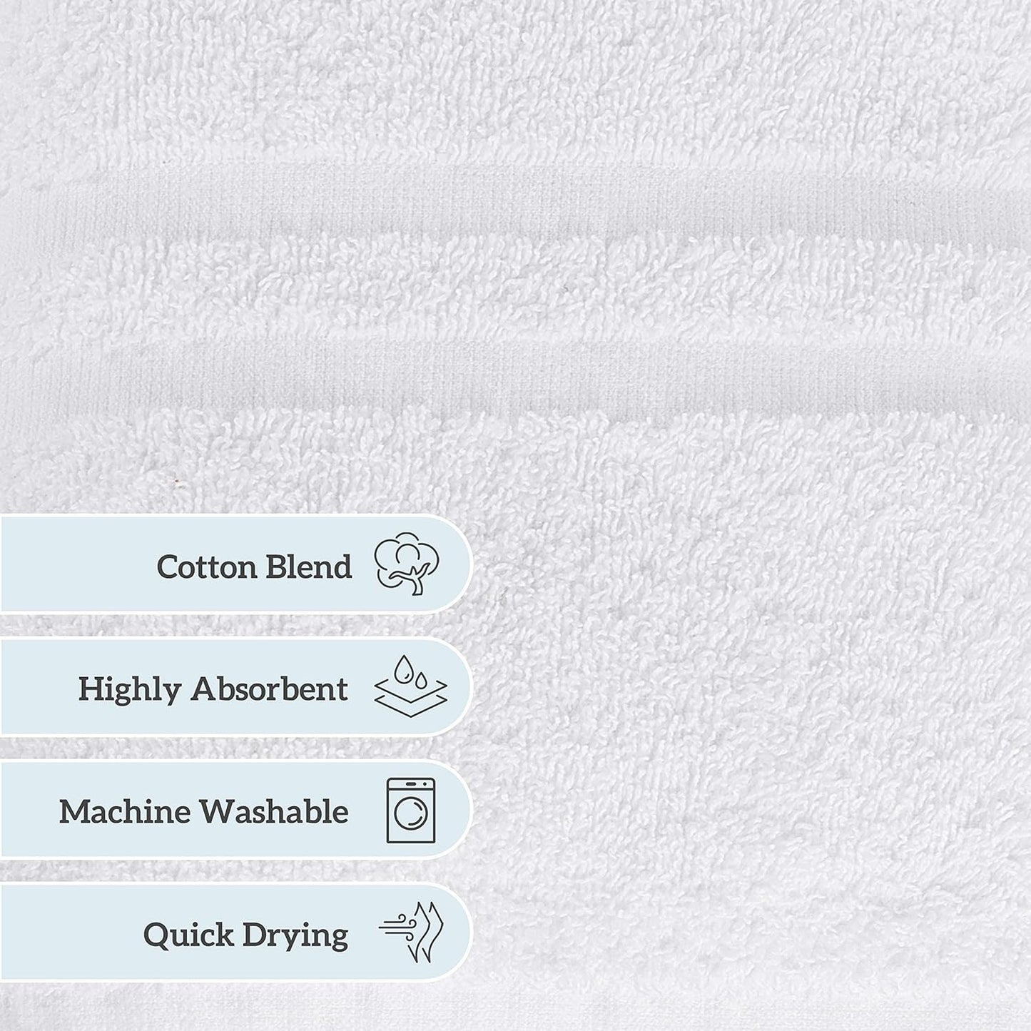 GREEN LIFESTYLE 12x12 Cotton Washcloths - 200 Pack Sets