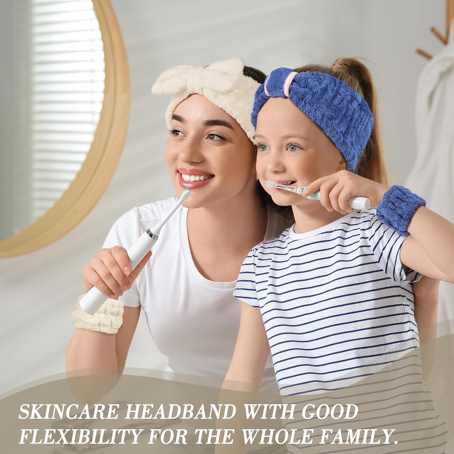 Spa Headband and Wristband Set - 3-Piece Skincare Headbands & 6-Piece Wrist Spa Wristbands for Women,Facial Hairbands for Washing Face, Makeup, Sports, Yoga, Headband for Washing