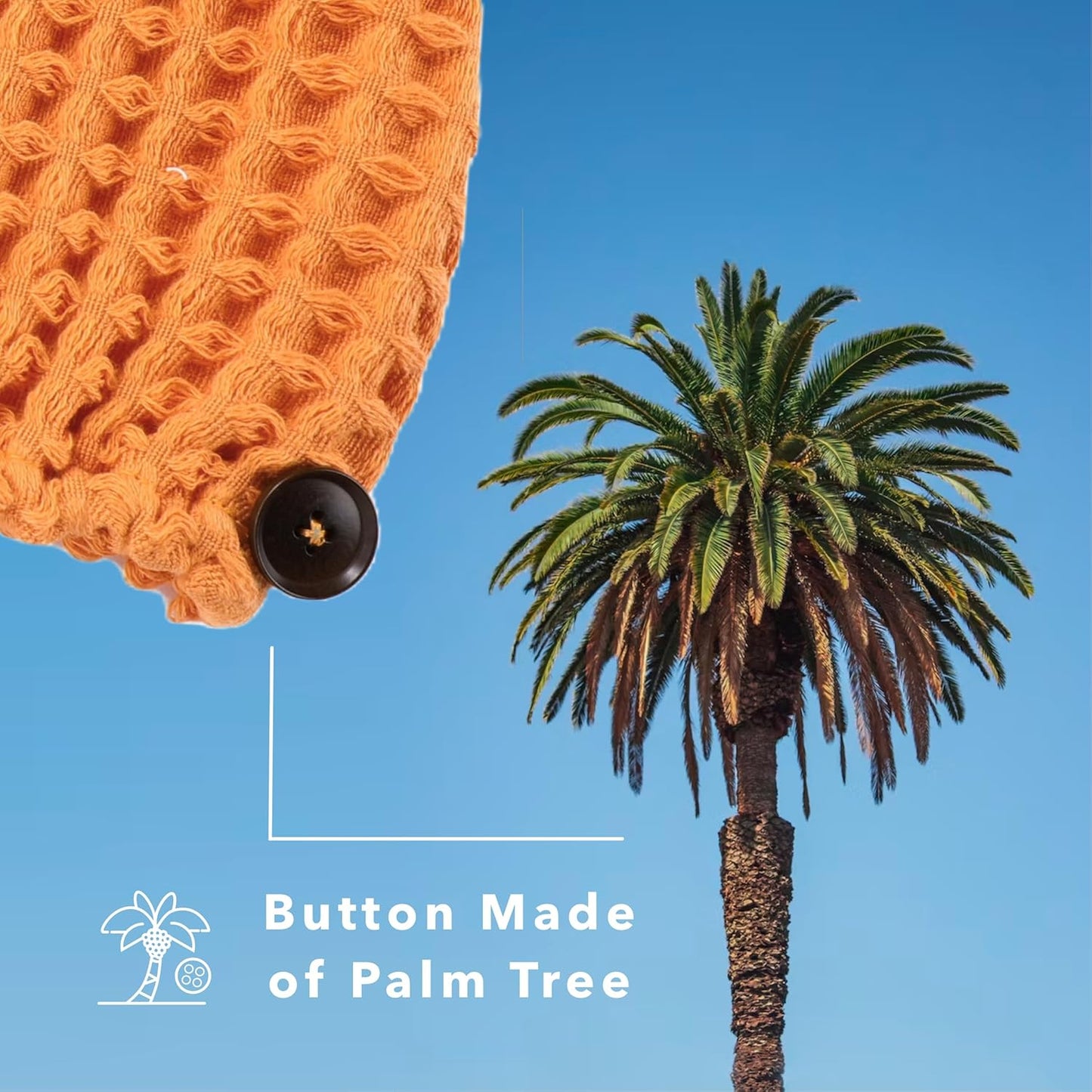 Hair Towel | 100% Cotton Silk Hair-Drying Waffle Wrap Turban for Women, Ultra-Absorbent, Anti Frizz, Hair Damage Protection for Straight and Curly Hair (Coral Orange, 1 Pack)