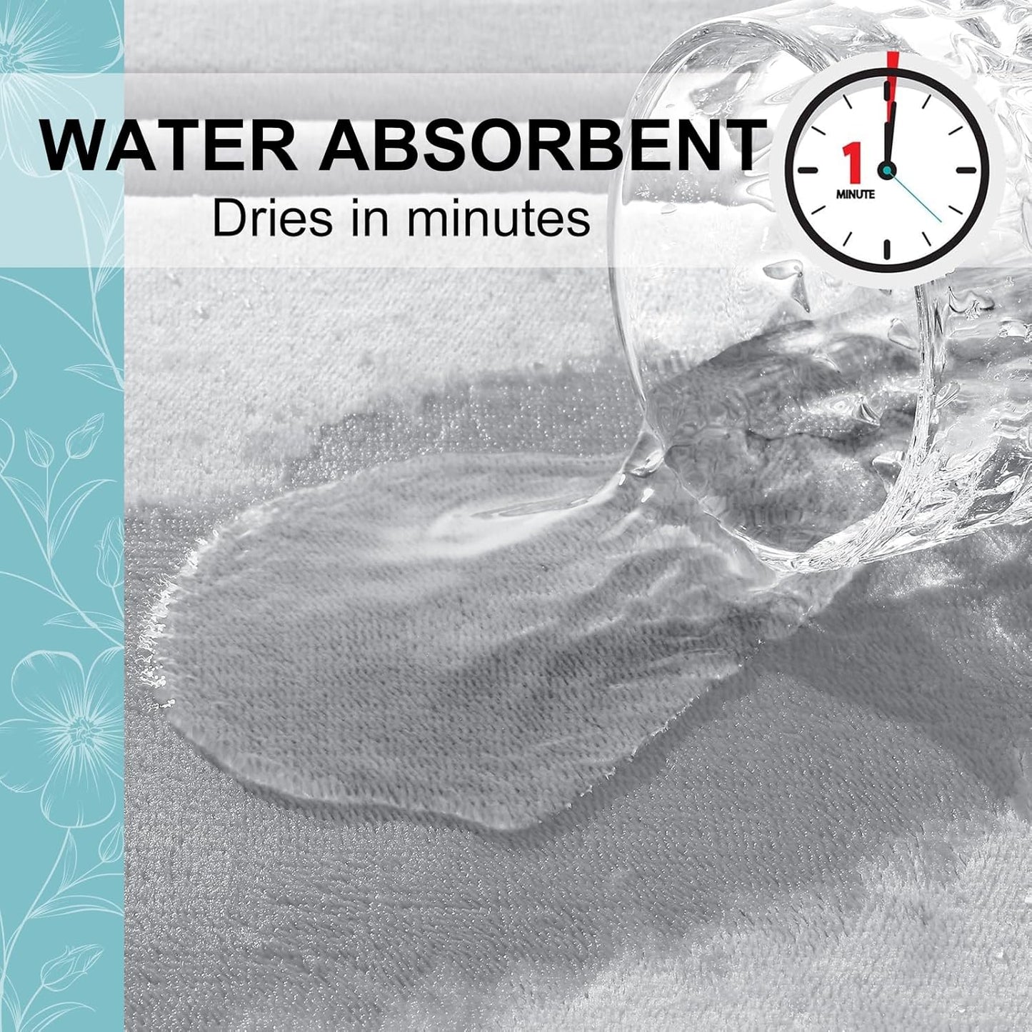 Grandaily Memory Foam Bath Mat Rug 47x17, Ultra Soft, Non-Slip and Absorbent Bathroom Rugs, Machine Wash Dry, Comfortable Bath Carpet for Bathroom Floor, Tub and Shower, Grey