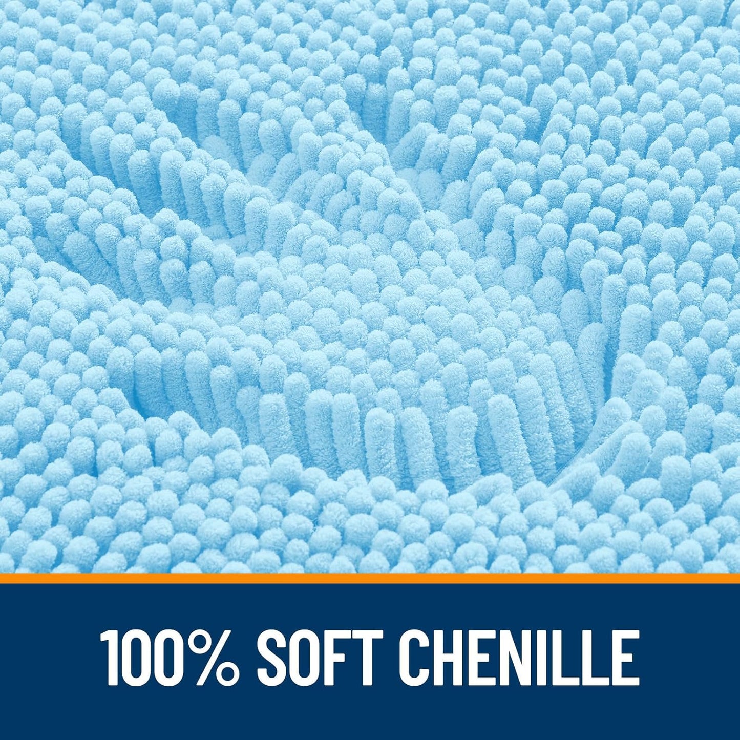 OLANLY Bathroom Rugs 59x20, Extra Soft Absorbent Chenille Bath Rugs, Rubber Backing Quick Dry, Machine Washable Bath Mats for Bathroom Floor, Tub and Shower, Home Decor Accessories, Sky Blue