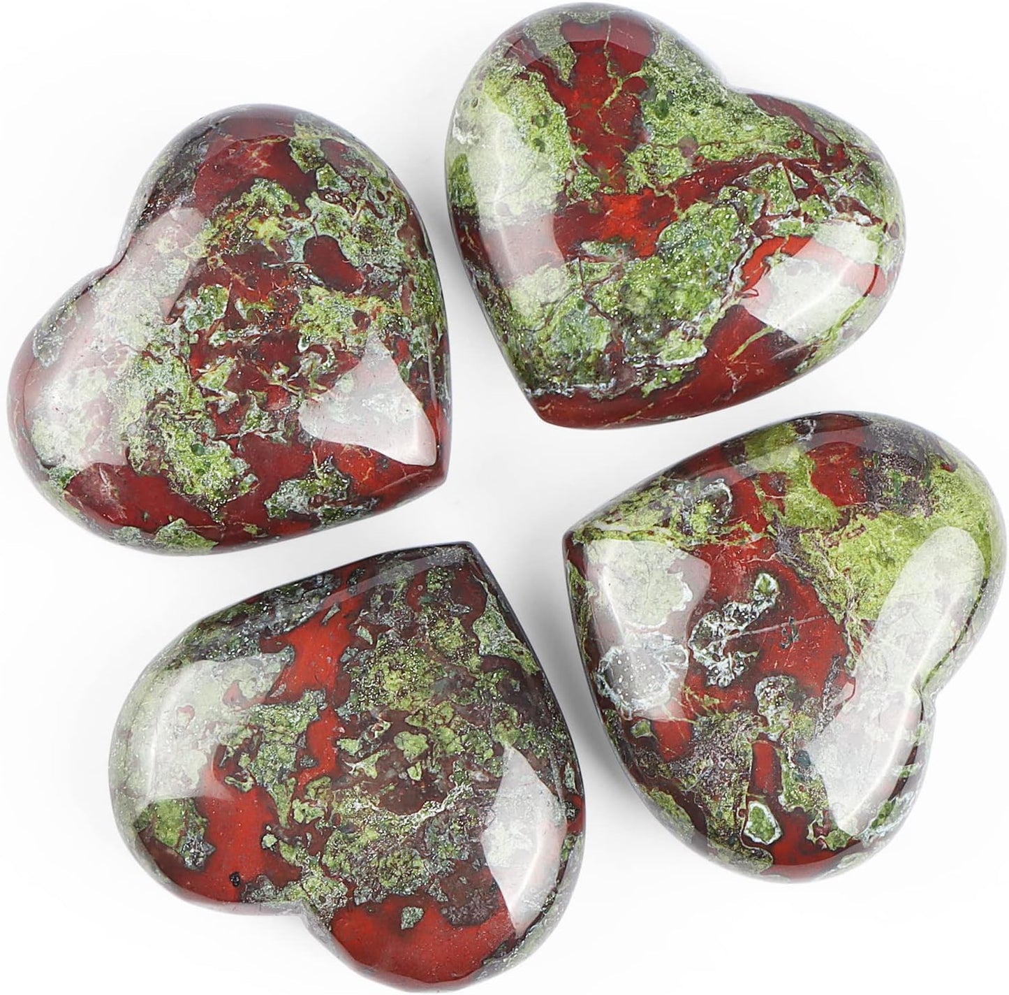Artistone Dragon Blood Stone Crystals Heart 2Inch Healing Crystal Heart Stones Polished Pocket Love Gemstones Chakra Reiki Energy Balancing Meditation Gift