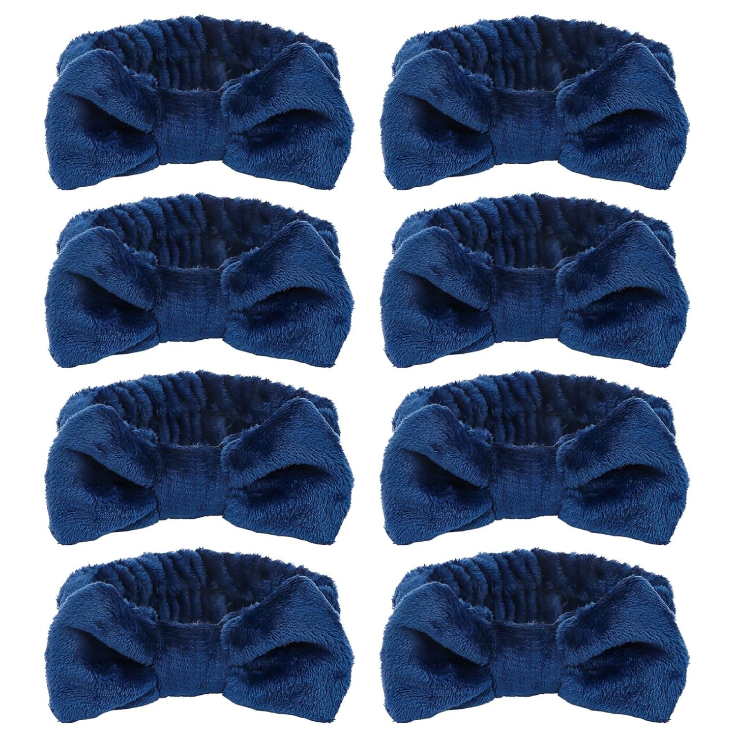 CIEHER 8 Pcs Spa Headbands for Women Girls, Dark Blue Spa Headband for Bachelorette Party Sleep Party, Skincare Makeup Face Wash, Bachelorette Gifts for Bridesmaid
