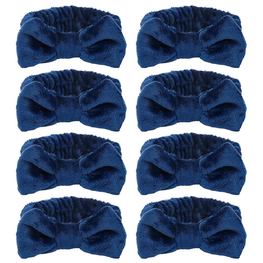CIEHER 8 Pcs Spa Headbands for Women Girls, Dark Blue Spa Headband for Bachelorette Party Sleep Party, Skincare Makeup Face Wash, Bachelorette Gifts for Bridesmaid