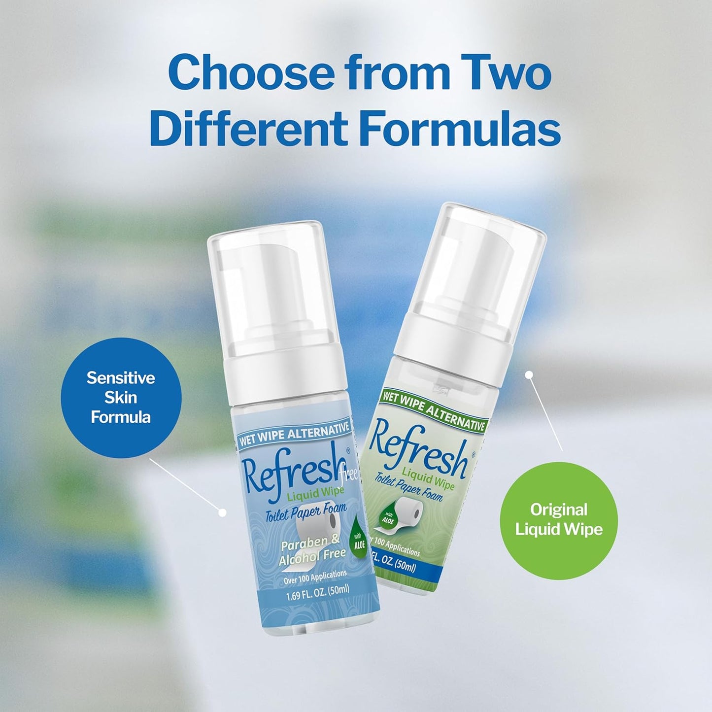 Refresh Liquid Wipe Free: Toilet Paper Foam. Eco-Friendly Wet Wipe Alternative For Sensitive Skin with Aloe and Witch Hazel. Plumbing Safe. 250ml/50ml Combo (10.14 Total Fl Oz).…