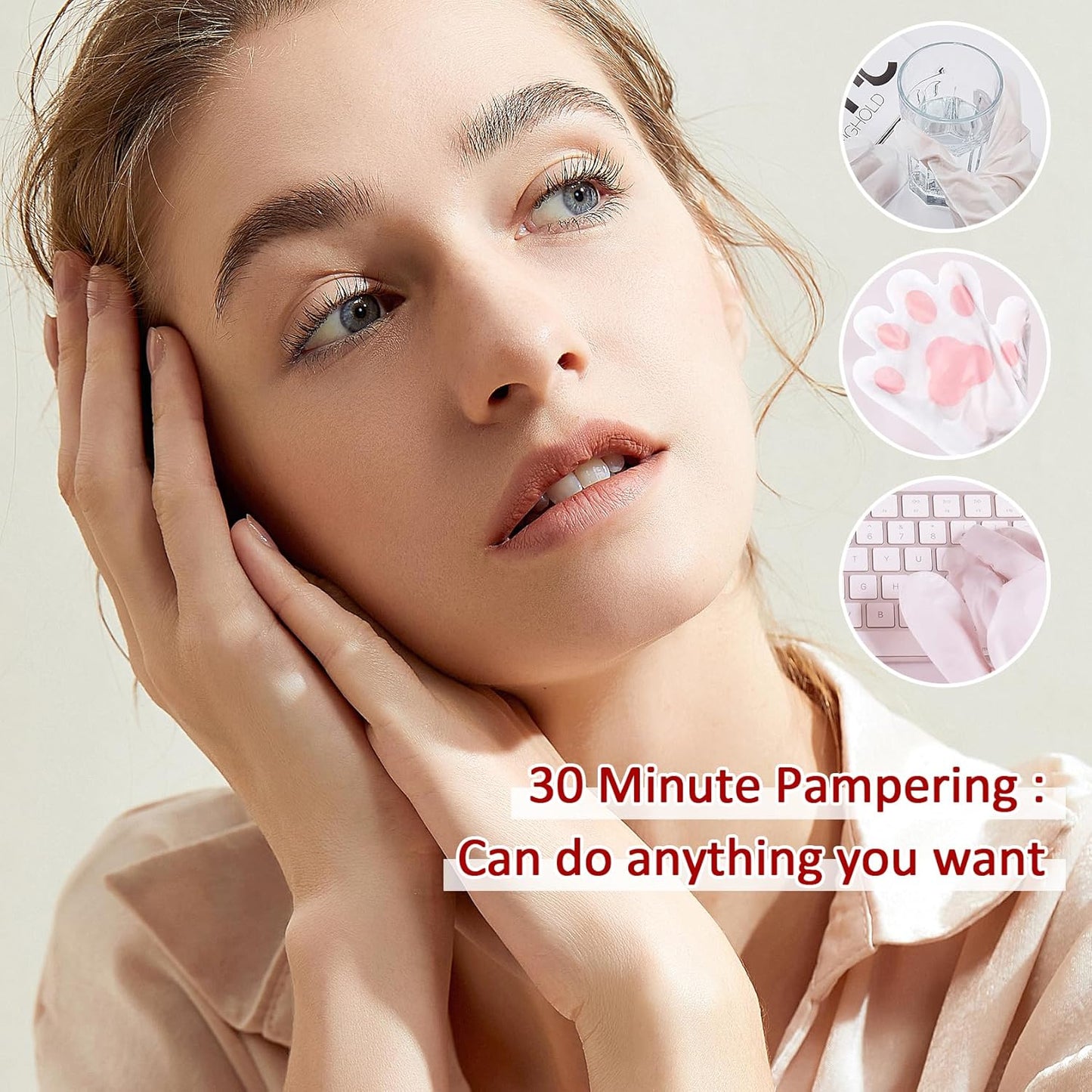 Hand Masks Moisturizing Gloves,6 Pairs Hydrating Hand Peel Masks Gift Set for Dry Cracked Hands Care,Long-lasting and Non-greasy Hand Moisturizer Gloves for Women F