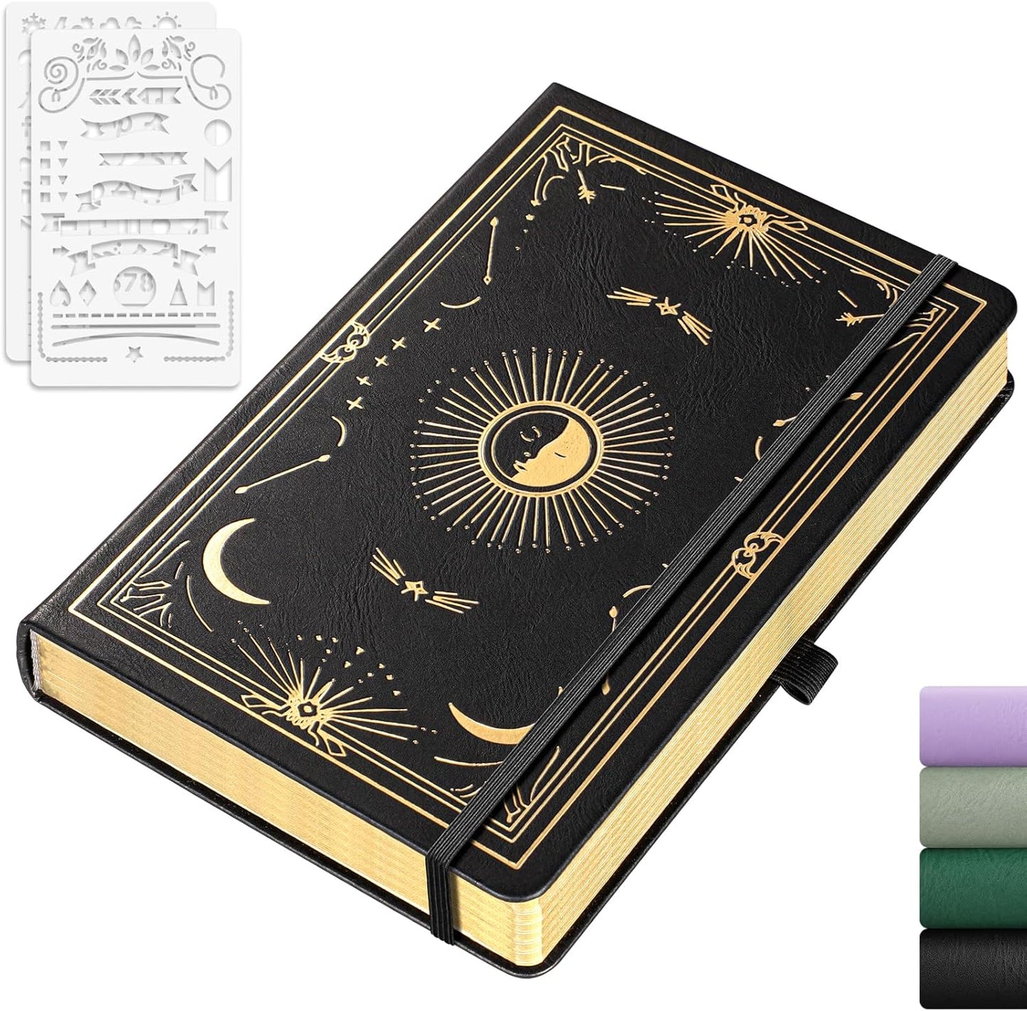 Dotted Journal for Women Men, 192 Pages A5 Notebook Journal, Hardcover Notebook with 100Gsm Thick Pages, Leather Note Book for Writing, Travel, Business, Office, Prayer 5.7 x 8.3,Black