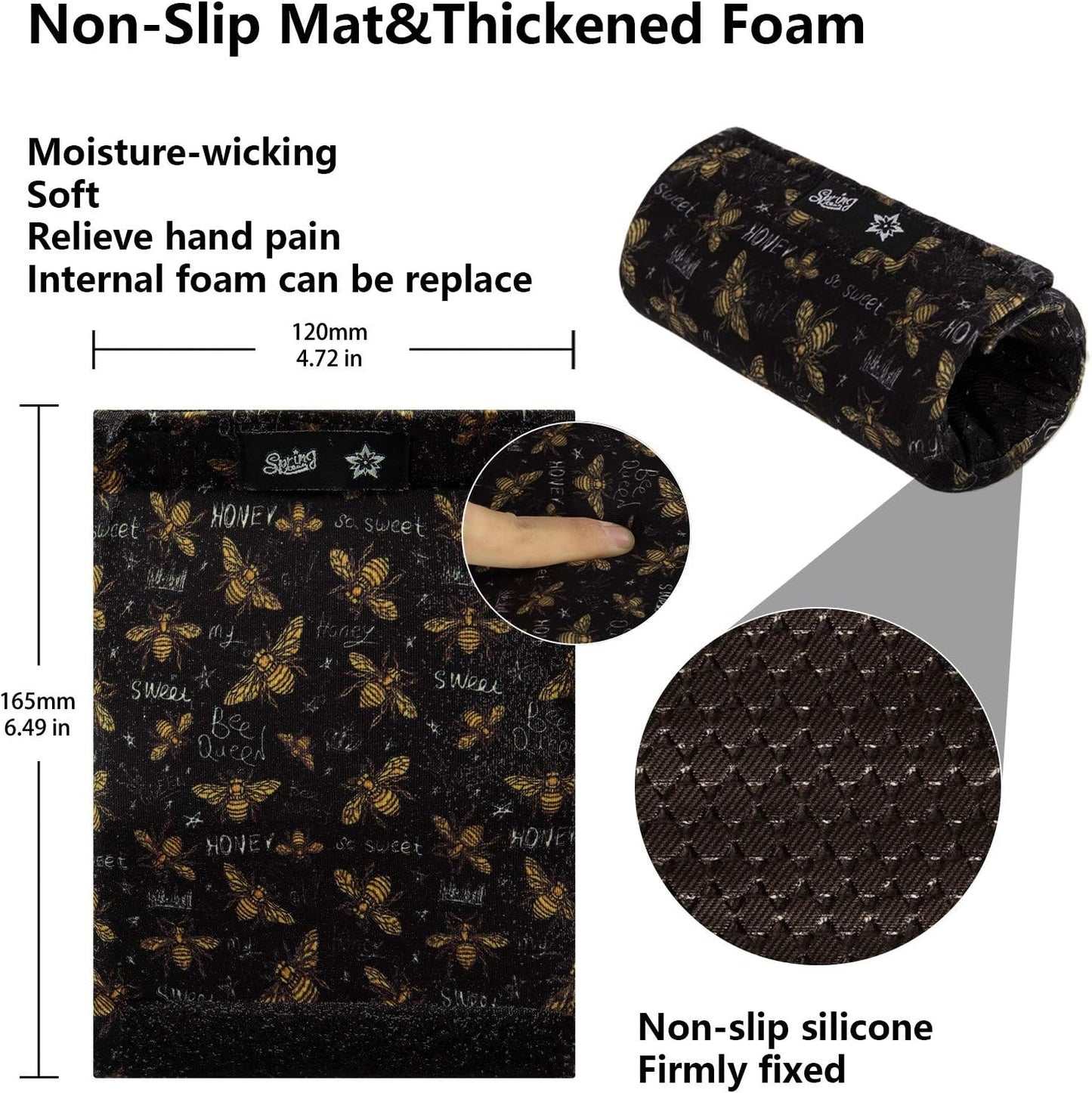 Universal Walker Hand Grip Padded Covers Non-Slip Cushion Foam for Folding Wheelchair Rollator Crutch Handle Pads 2-Pack