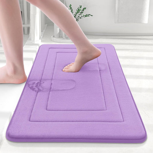 Arotive Memory Foam Bathroom Rug Mat 24x16, Ultra Soft and Absorbent Bath Mat, Machine Wash Dry, Comfortable Bath Rug Carpet for Bathroom Floor, Tub and Shower, Lavender