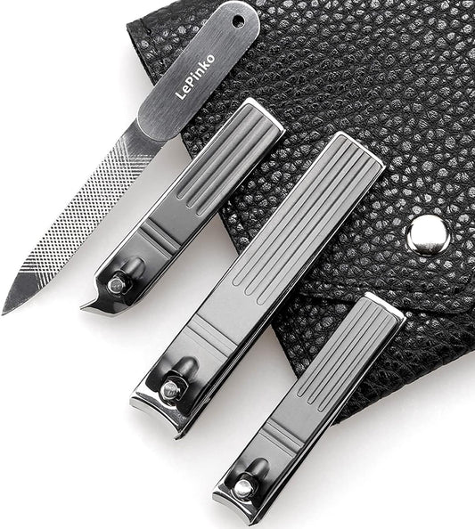 Heavy Duty Podiatrist Toenail Clippers for Thick and Ingrown Nails, Toe Nail Clippers Sets for Men Women Seniors, Stainless Steel 4PCS