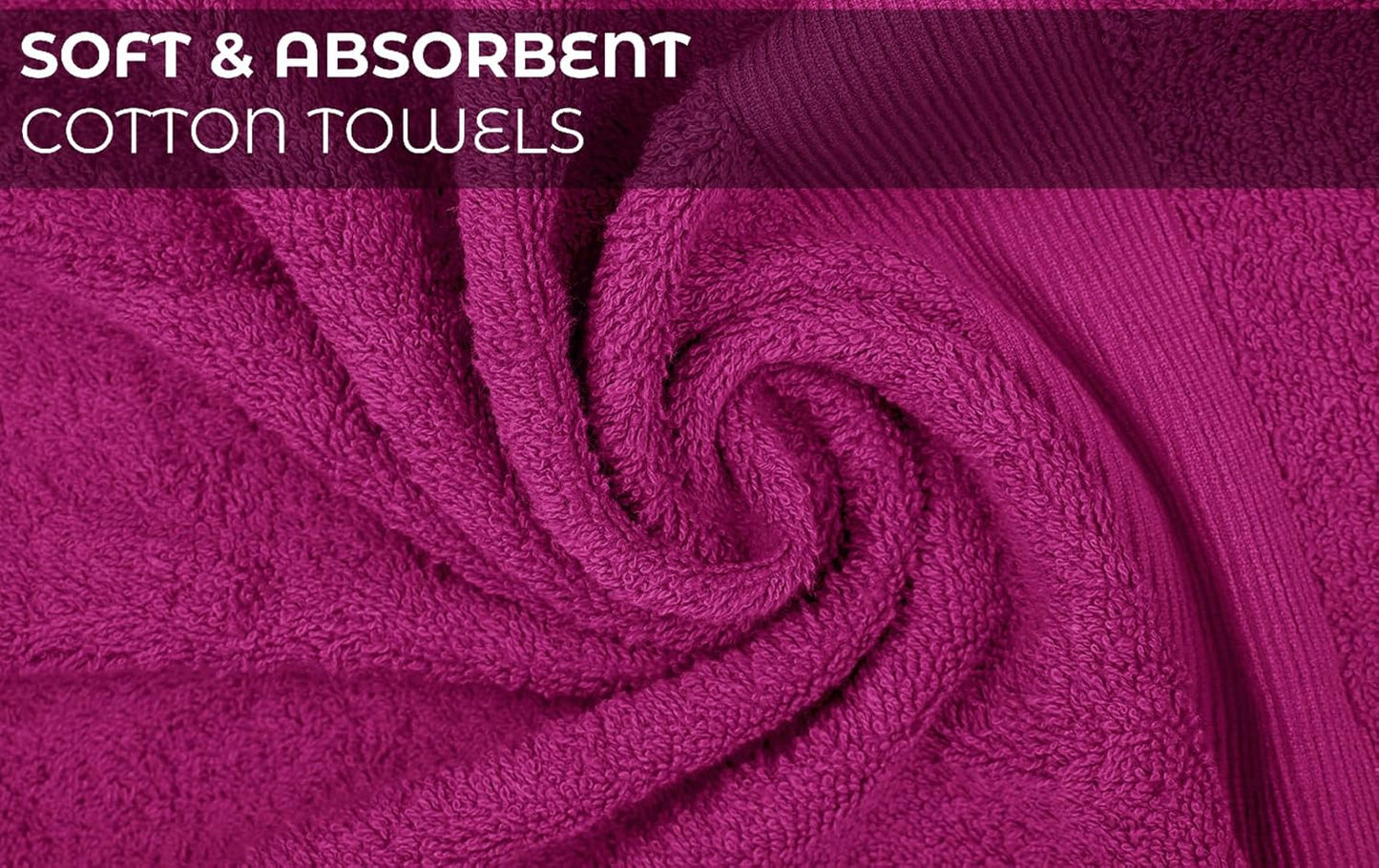 Softolle Luxury Bath Towels Set of 4 (27” x 54”) | Towels for Bathroom | Super Soft | Highly Absorbent Towels for Home, Spa, Gym (Dark Pink)