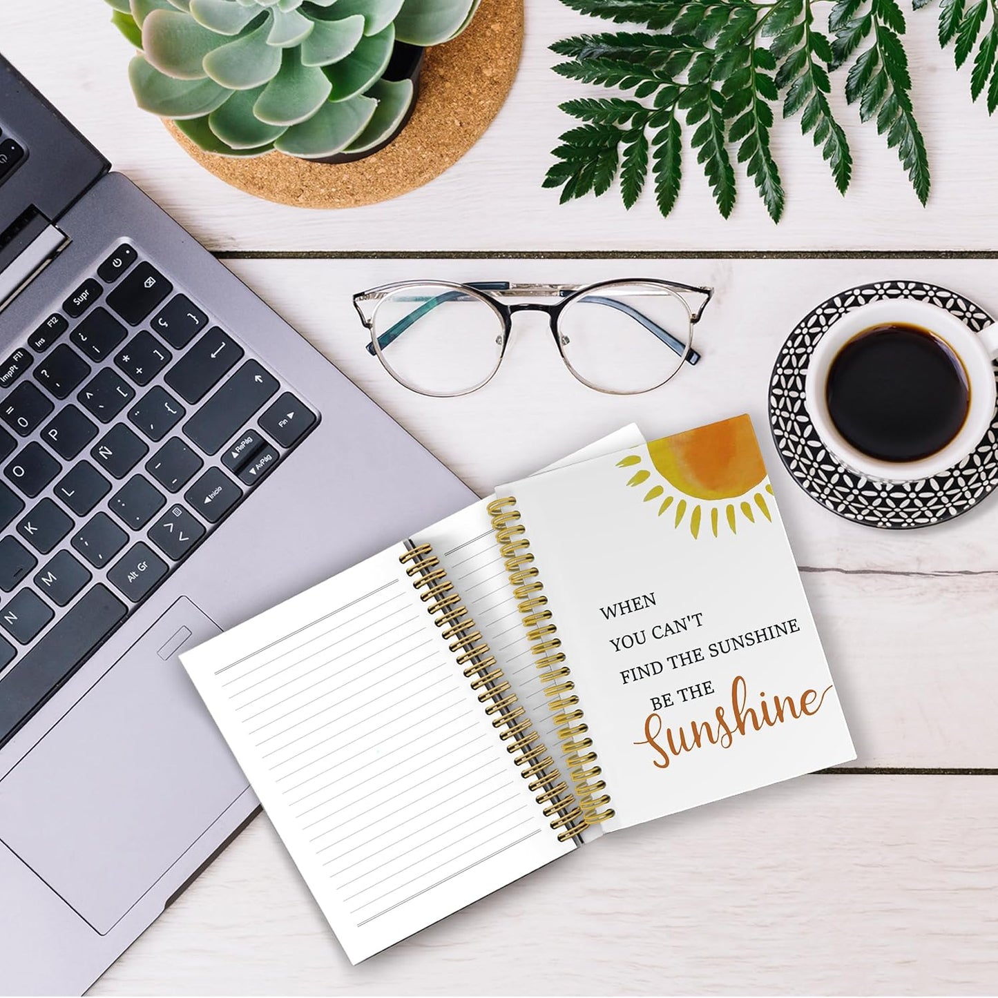 Be the Sunshine Inspirational Notebook, Motivational Journals for Women, Inspirational Gifts for Women Friends, Notebooks for Work Note Taking, Spiral Notebook 5.5x8.3 with 164 Pages