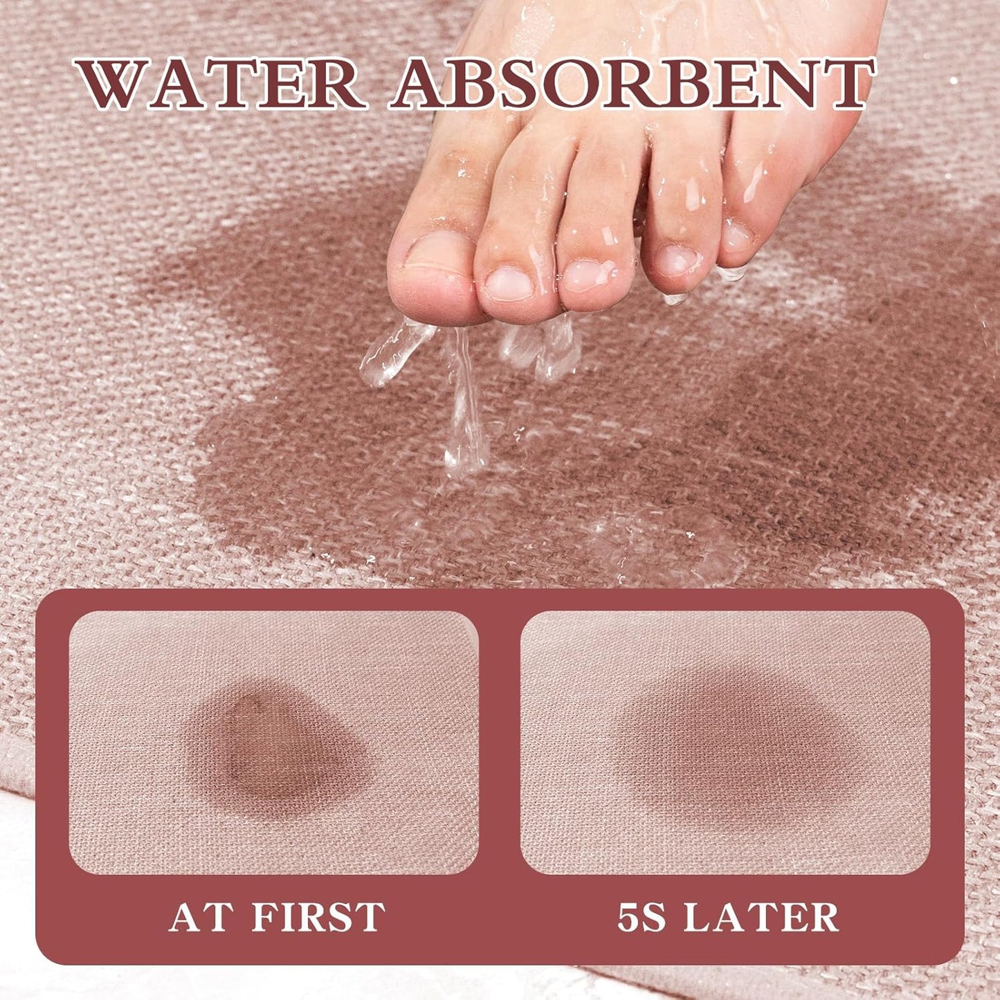 chakme Bathroom Rugs Mat 59x25, Ultra Thin Non Slip Bath Mat Large Quick Dry Absorbent Bath Mat for Bathroom Floor, (Pink, 59"x25")