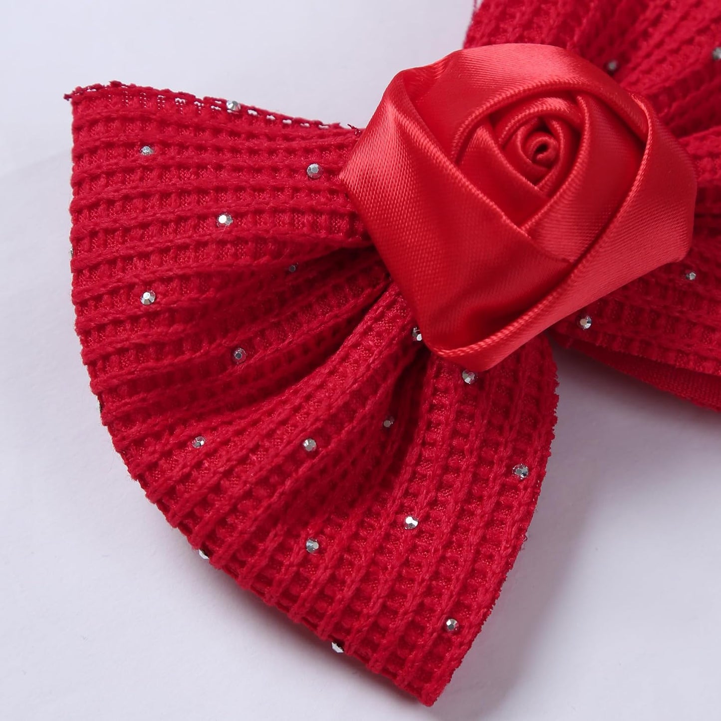 Elegant Hair Bow Set Sweet Styles with Crystal and Pearl Accents Fashion Hair Clips for Girls (Silver/Burgundy/Black)