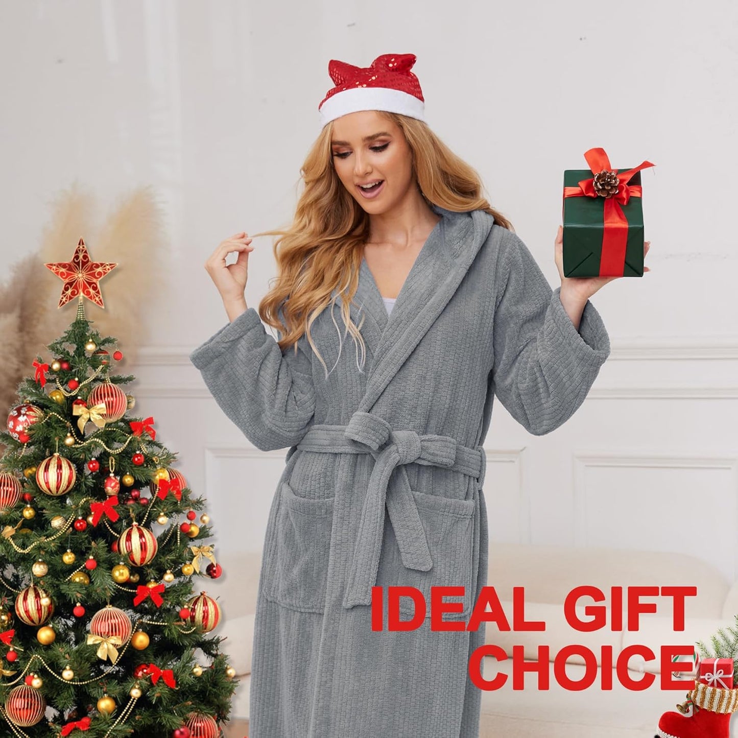 Hooded Bathrobes for Women, Soft Long Towel Robes for Women - Quick Dry yet Warm