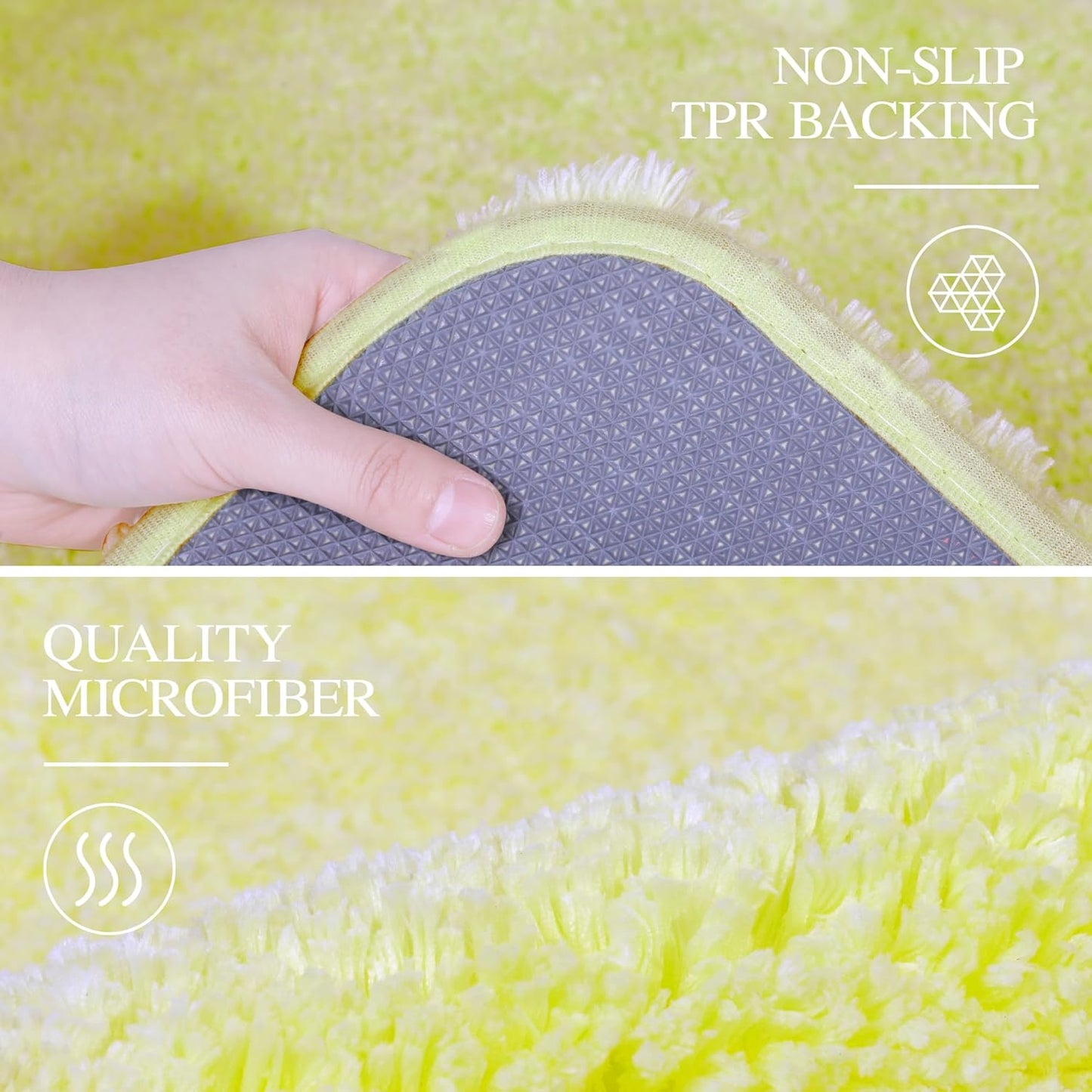 Walensee Large Bathroom Rug (24 x 40, Yellow) Extra Soft and Absorbent Shaggy Bath Rug Machine Washable Microfiber Bath Mat Non Slip Bath Mat, Luxury Bathroom Floor Mats