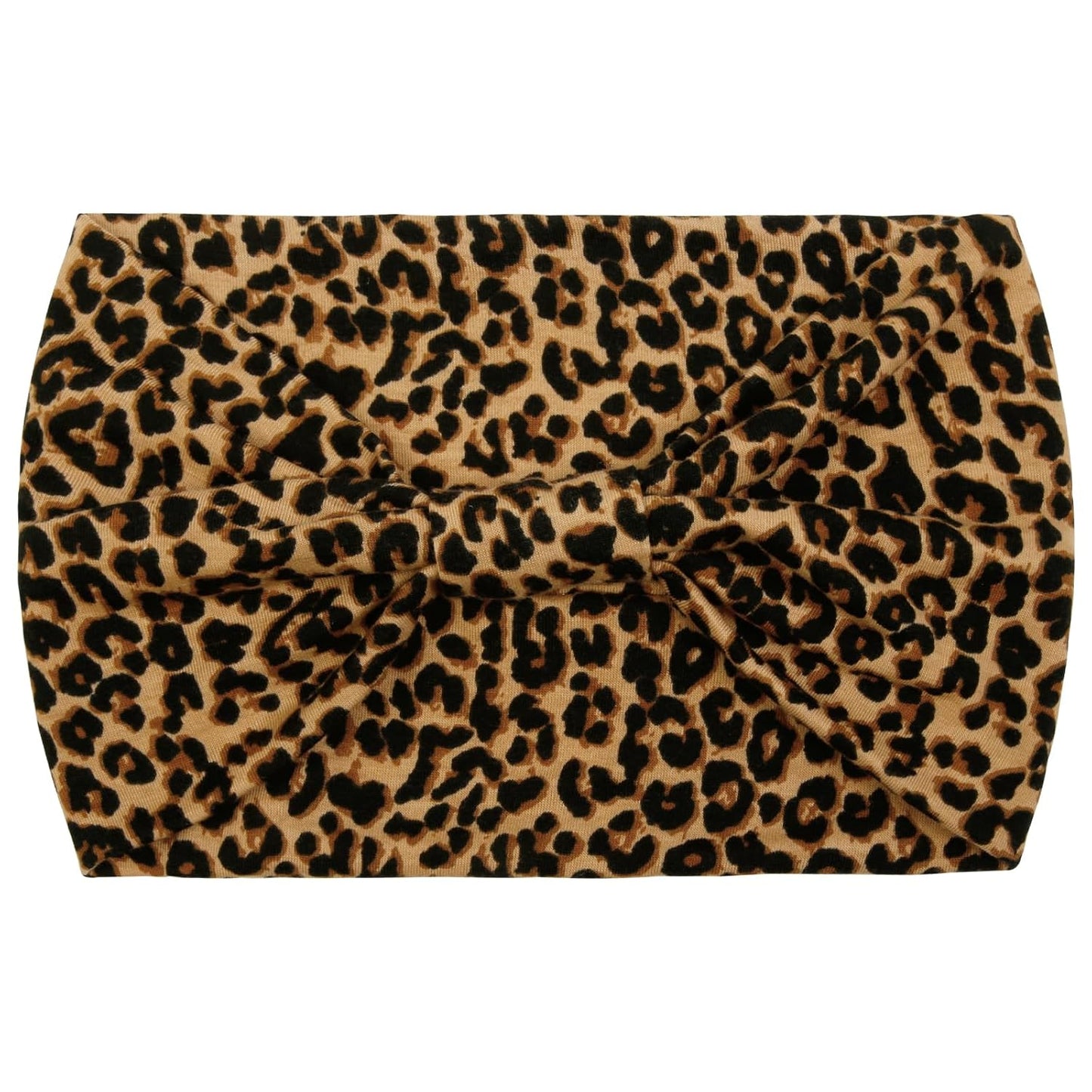 Wide Headbands for Women Black Stylish Head Wraps Boho Thick Hairbands Large African Leopard Printed Sport Yoga Turban Headband Hair Accessories (Pack of 4)