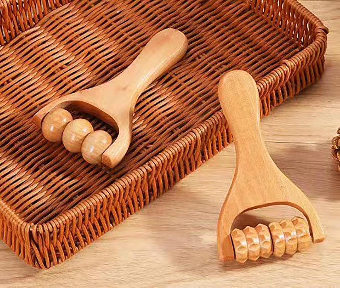 Wooden Massage Roller ，Roller Massager Tool，Wooden Massage Tool for Foot and Back