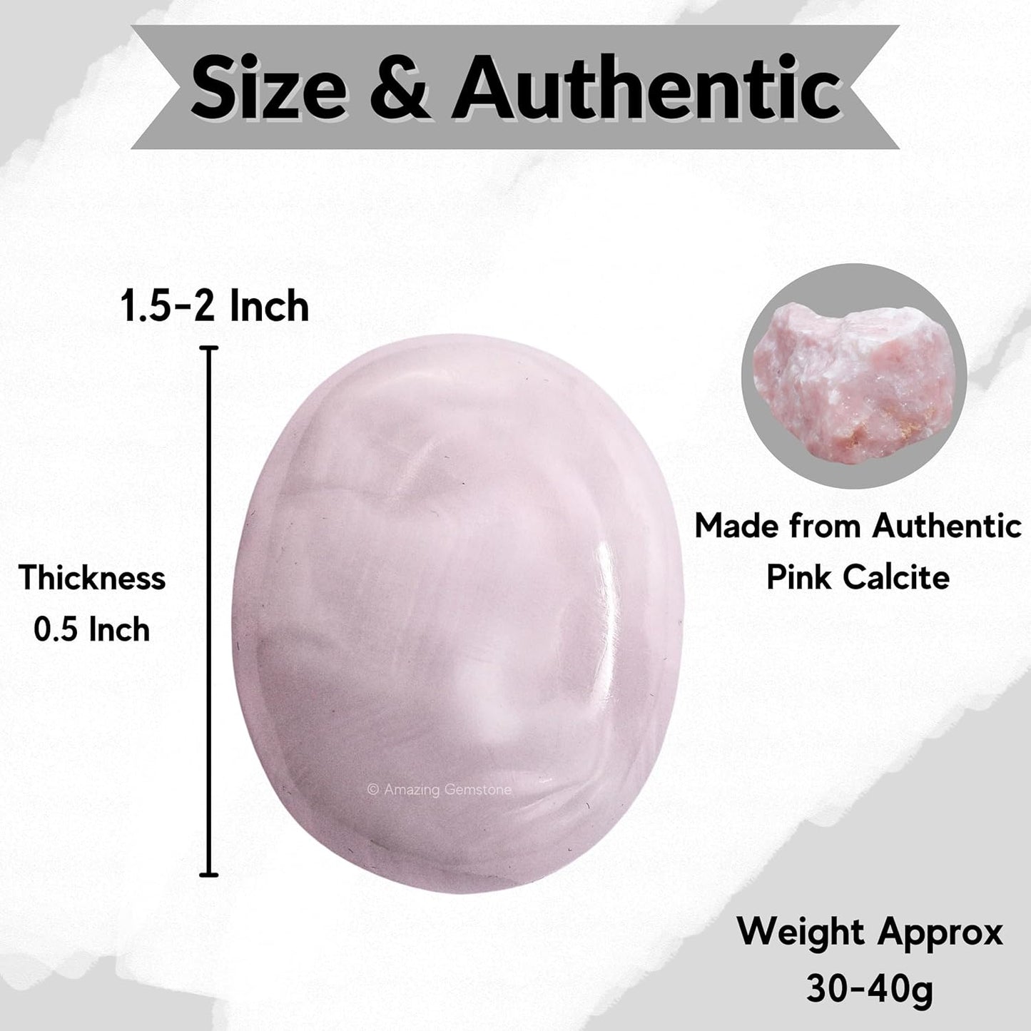 Amazing Gemstone Pink Calcite Crystals and Healing Stones - Large Palm Stone Crystals Piedra - Crystal for Good Luck,Balanced Positive Energy, Meditation - Unique Stocking Stuffers and Birthday Gifts