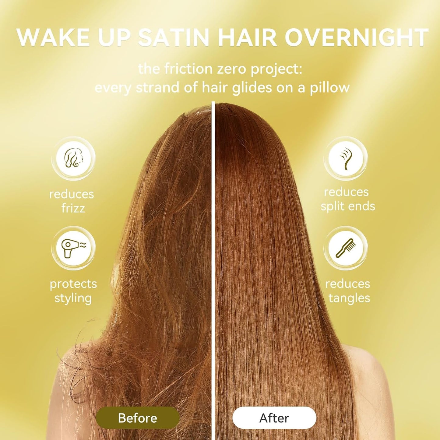 Tyfitb Satin Pillowcase Set for Hair & Skin Care – Cooling, Hypoallergenic, Anti-Frizz, Wrinkle-Free – Soft, Luxurious Pillowcases with Envelope Closure – 2-Pack, Standard Size 20x26, Gift-Ready