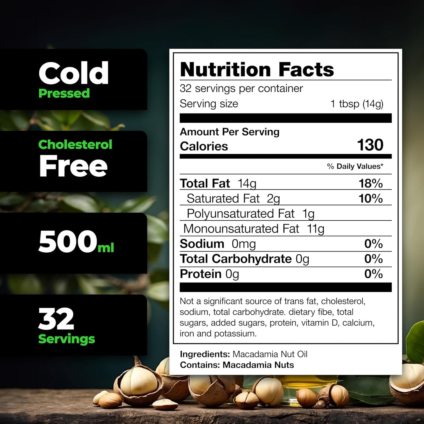 Species Nutrition Macadamia Nut Oil, Healthy Cooking Oil for Stir Fry, Sweet, Buttery, Great Tasting, Omega 9 Monounsaturated Fats, Balanced Omega 3 & 6 Fats. (32 Servings)