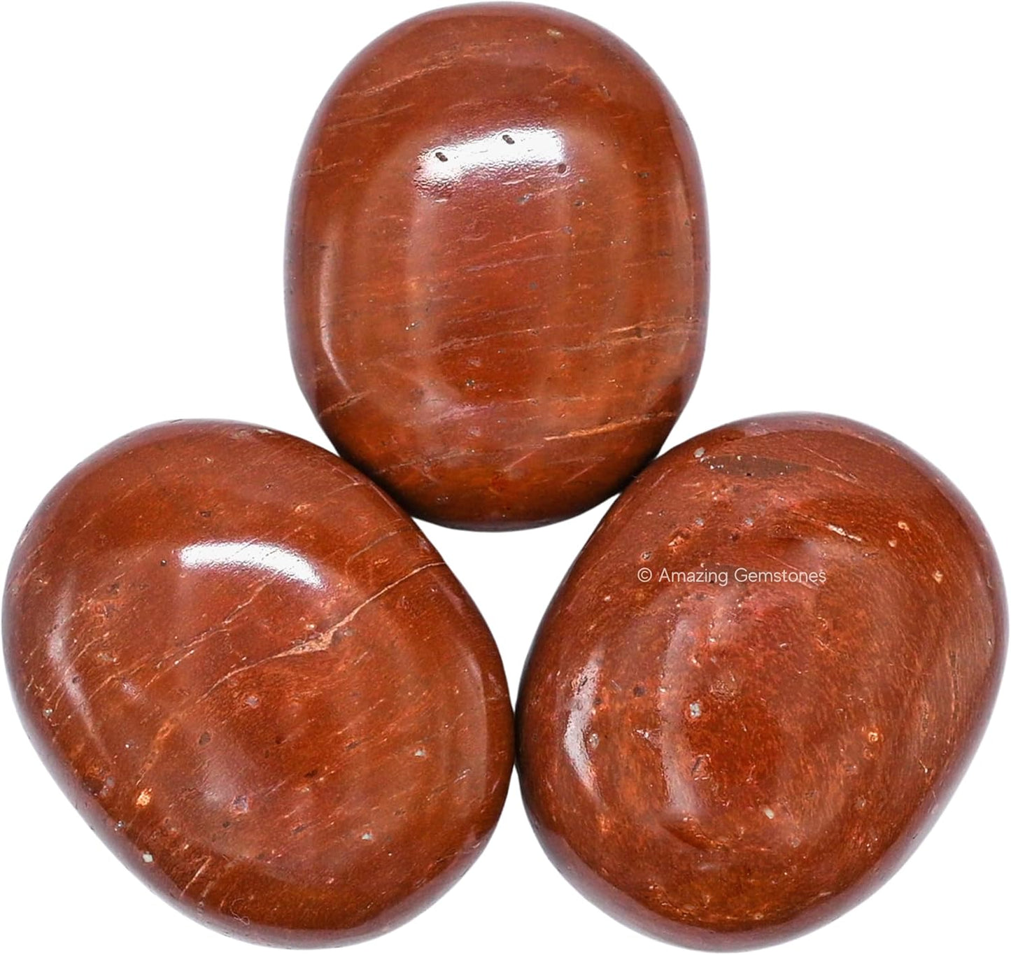 Amazing Gemstone Red Jasper Crystals and Healing Stones - Large Palm Stone Crystals Piedra - Crystal for Good Luck, Balanced Positive Energy, Meditation - Unique Stocking Stuffers and Gifts for Women
