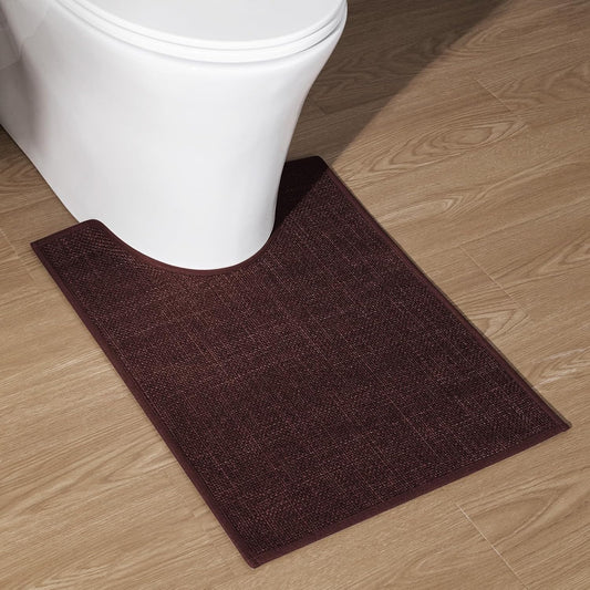 chakme Bathroom Rugs Mat U-Shaped 24x17, Ultra ThinNon Slip Bath Mat Small Quick Dry Absorbent Bath Matfor Bathroom Floor, (Purple, U-24"x17")